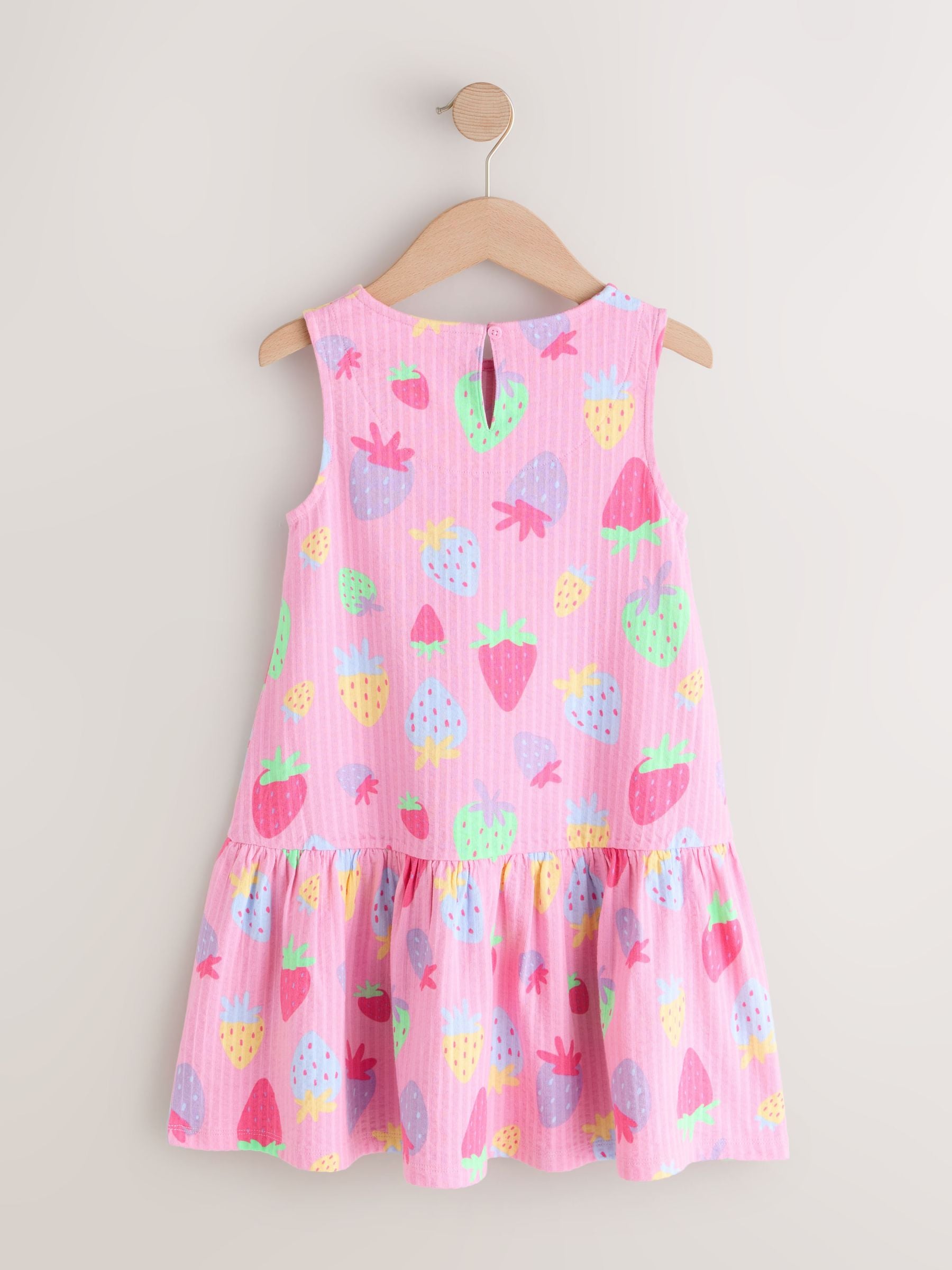 Pink Strawberries Sleeveless Jersey Dress (3-16yrs) image 8