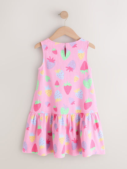 Pink Strawberries Sleeveless Jersey Dress (3-16yrs) image 8