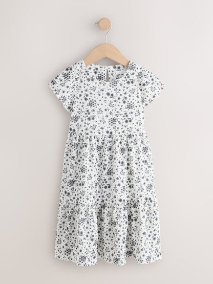 Monochrome Ditsy Angel Sleeve Crinkle Dress (3-16yrs) image 4