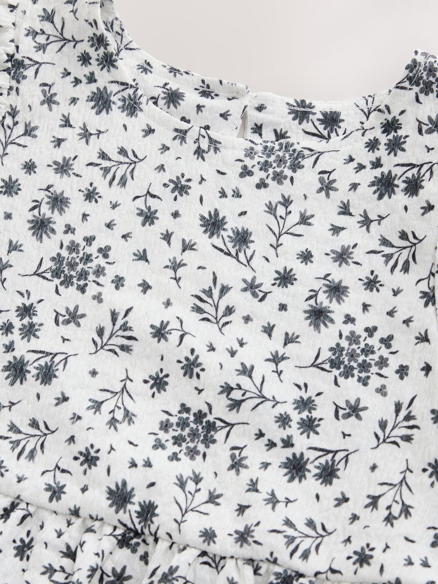 Monochrome Ditsy Angel Sleeve Crinkle Dress (3-16yrs) image 6