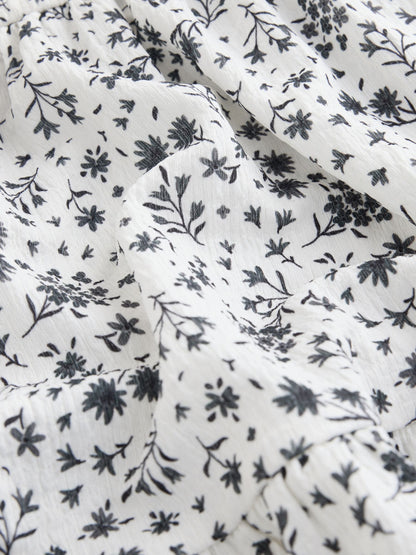 Monochrome Ditsy Angel Sleeve Crinkle Dress (3-16yrs) image 7