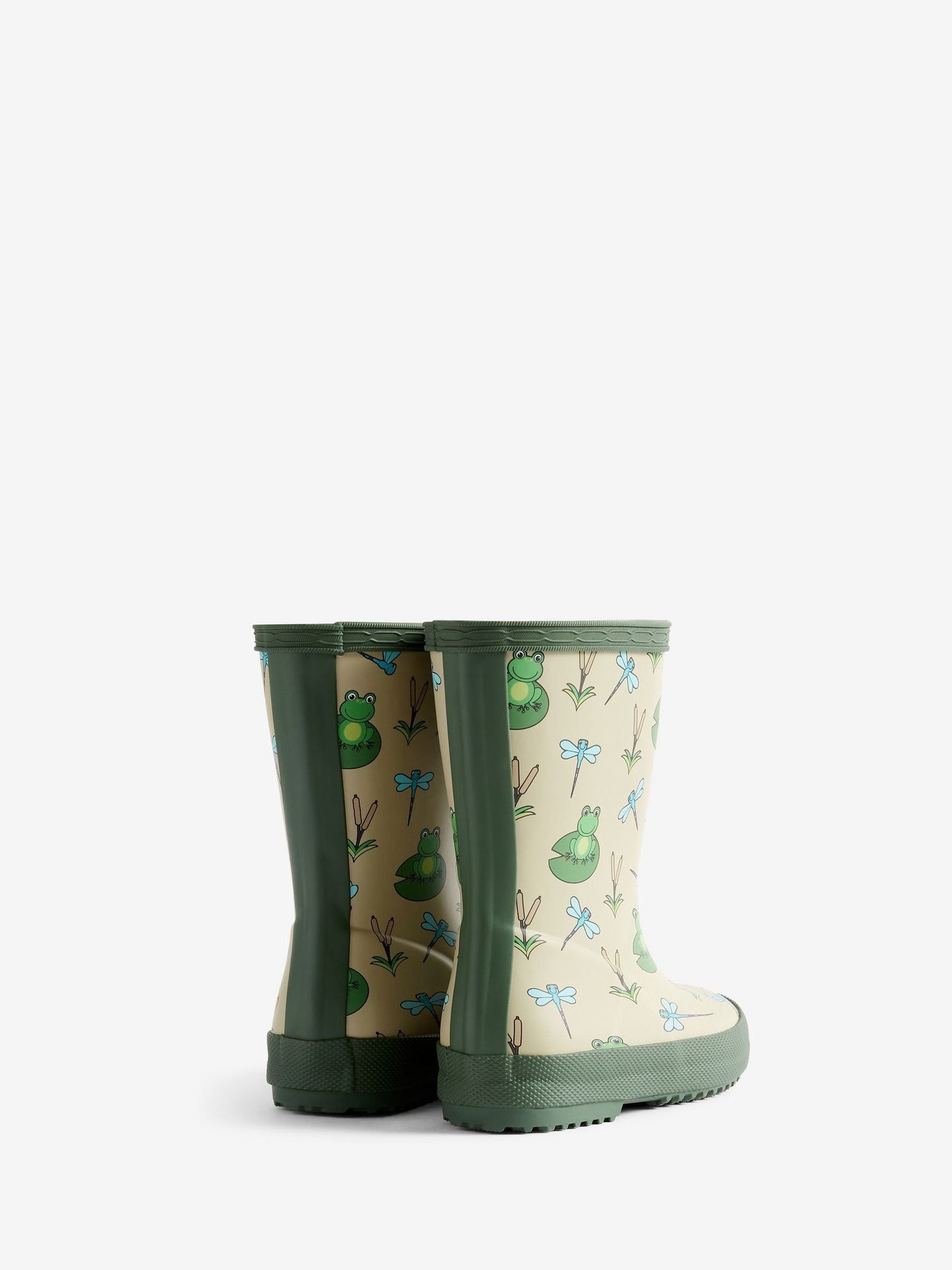 Hunter Green Kids First Classic Lilly Pad Print Wellies image 3