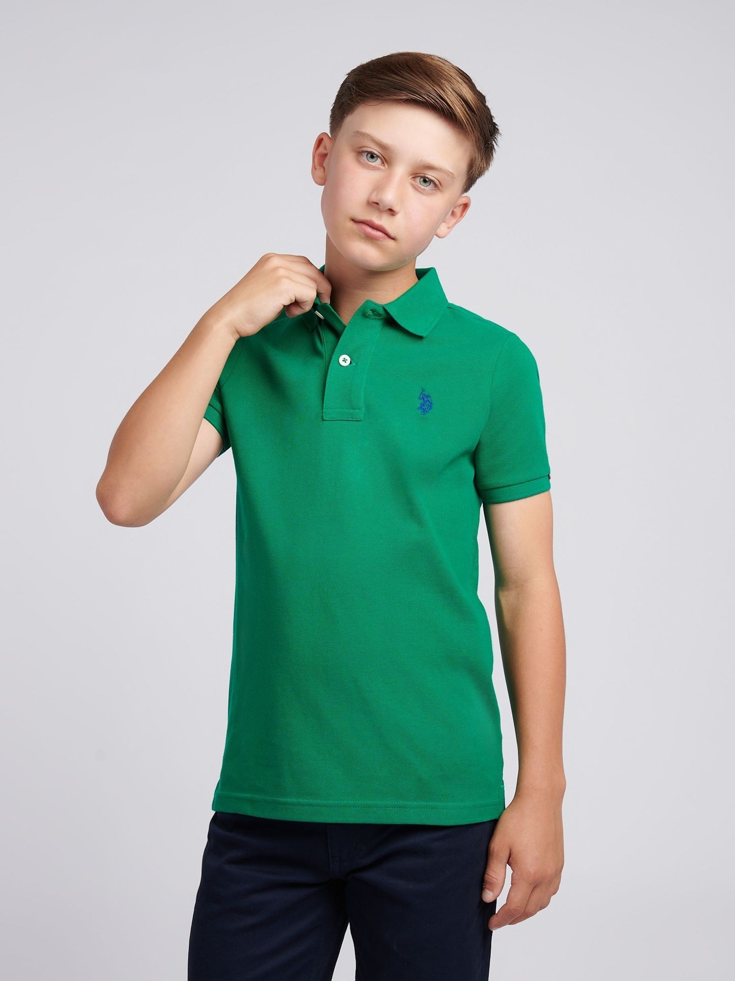 Dsiney Kidz - U.S. Polo Assn. Light Green Double Horsemen Polo Shirt image 1