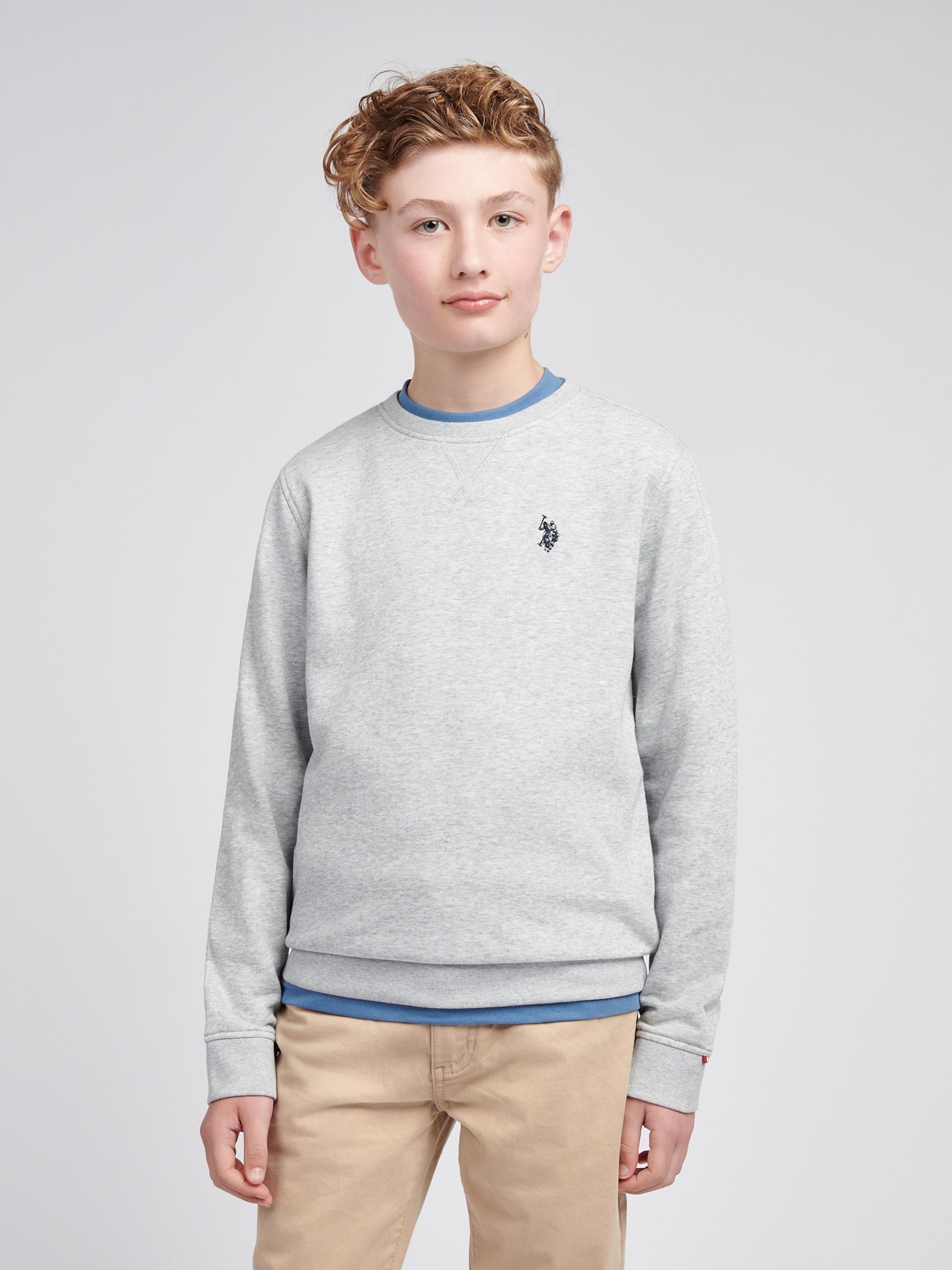 Dsiney Kidz - U.S. Polo Assn. Grey Double Horsemen Crew Sweatshirt image 1