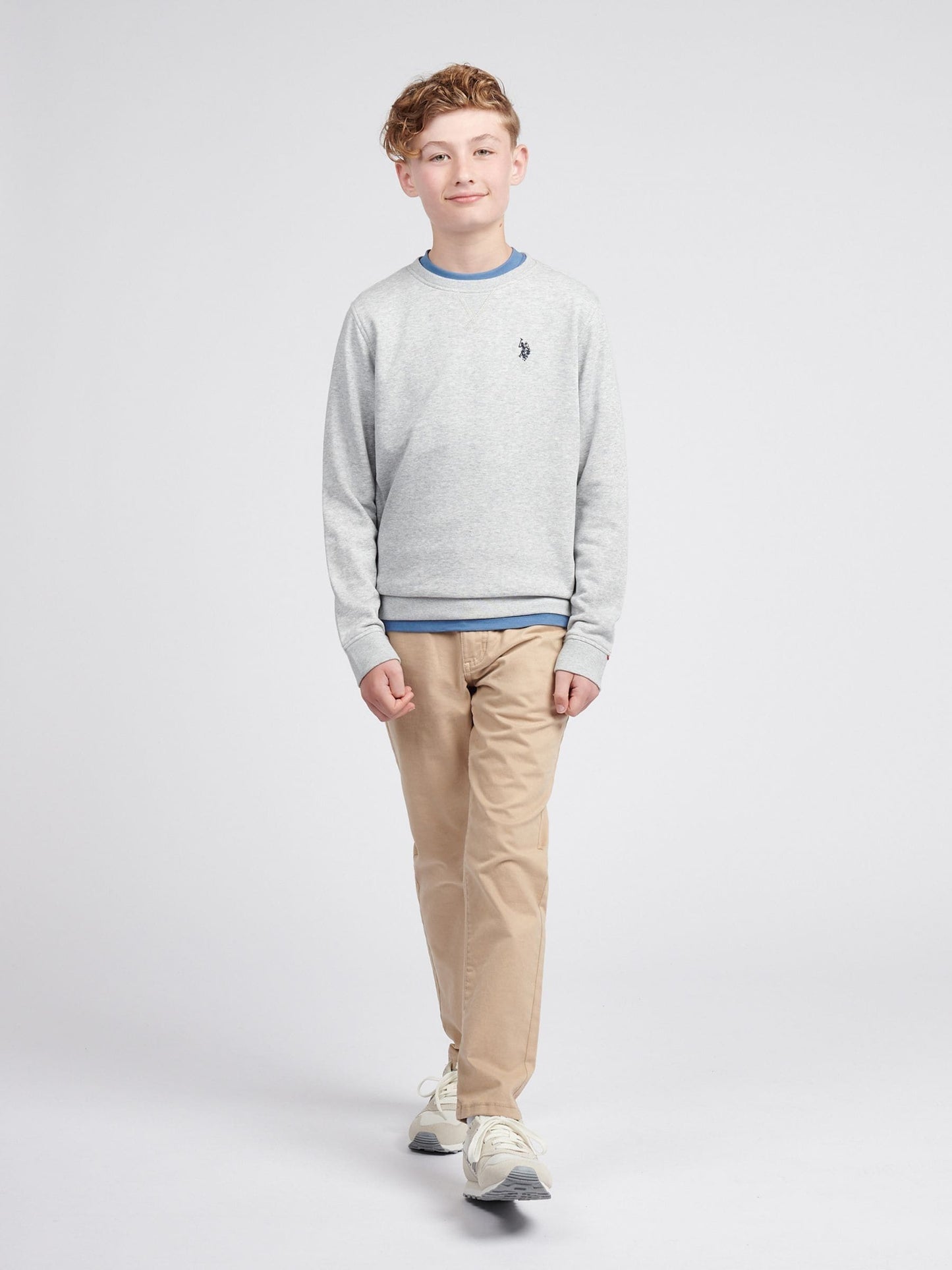 Dsiney Kidz - U.S. Polo Assn. Grey Double Horsemen Crew Sweatshirt image 3