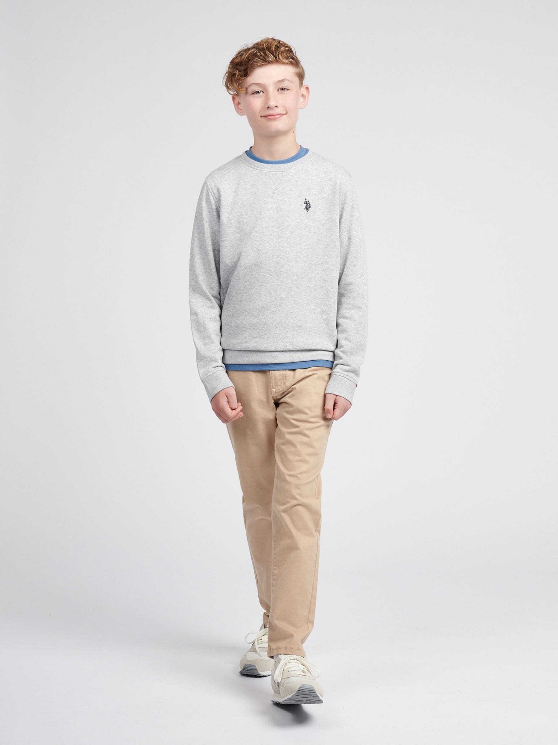 Dsiney Kidz - U.S. Polo Assn. Grey Double Horsemen Crew Sweatshirt image 3
