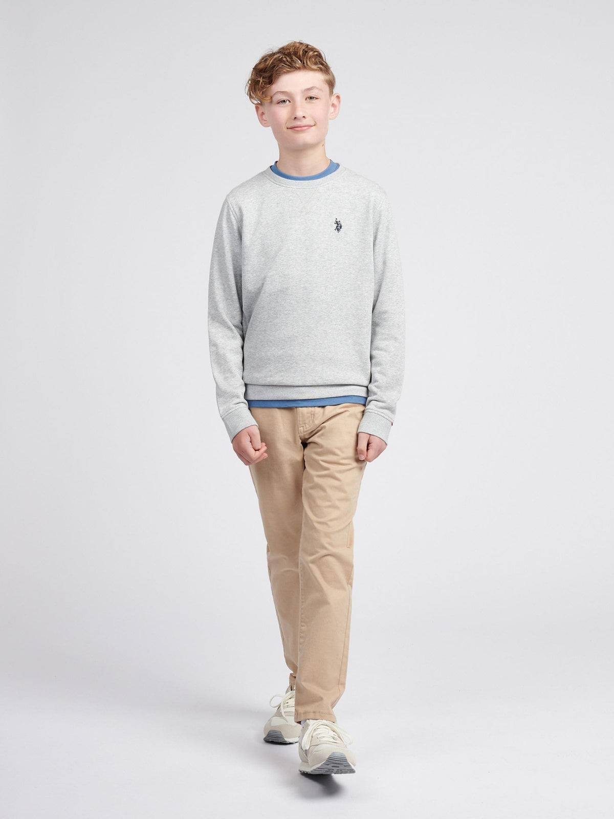 Dsiney Kidz - U.S. Polo Assn. Grey Double Horsemen Crew Sweatshirt image 3
