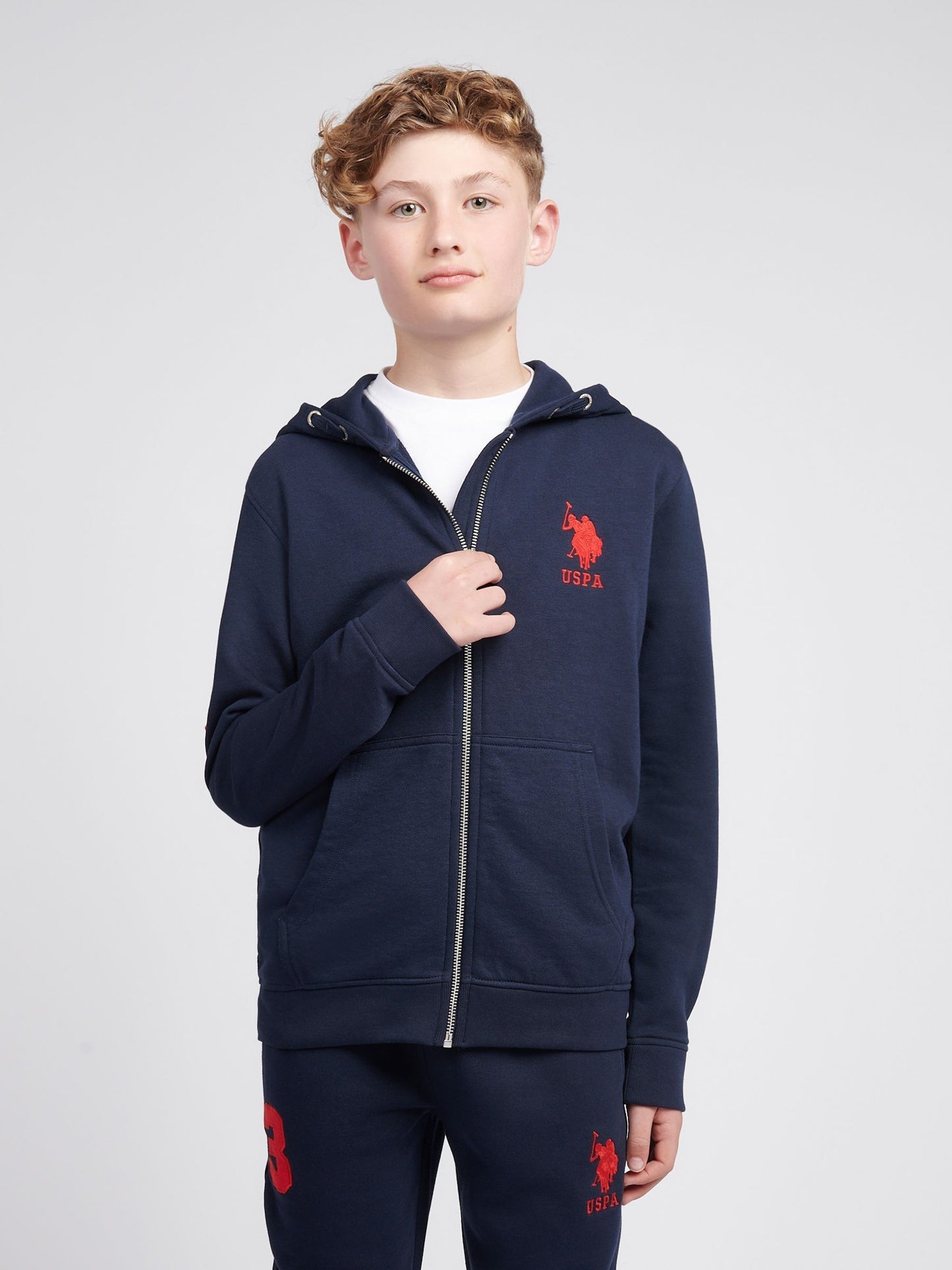 Dsiney Kidz - U.S. Polo Assn. Blue Boys Player 3 Zip Hoodie image 1