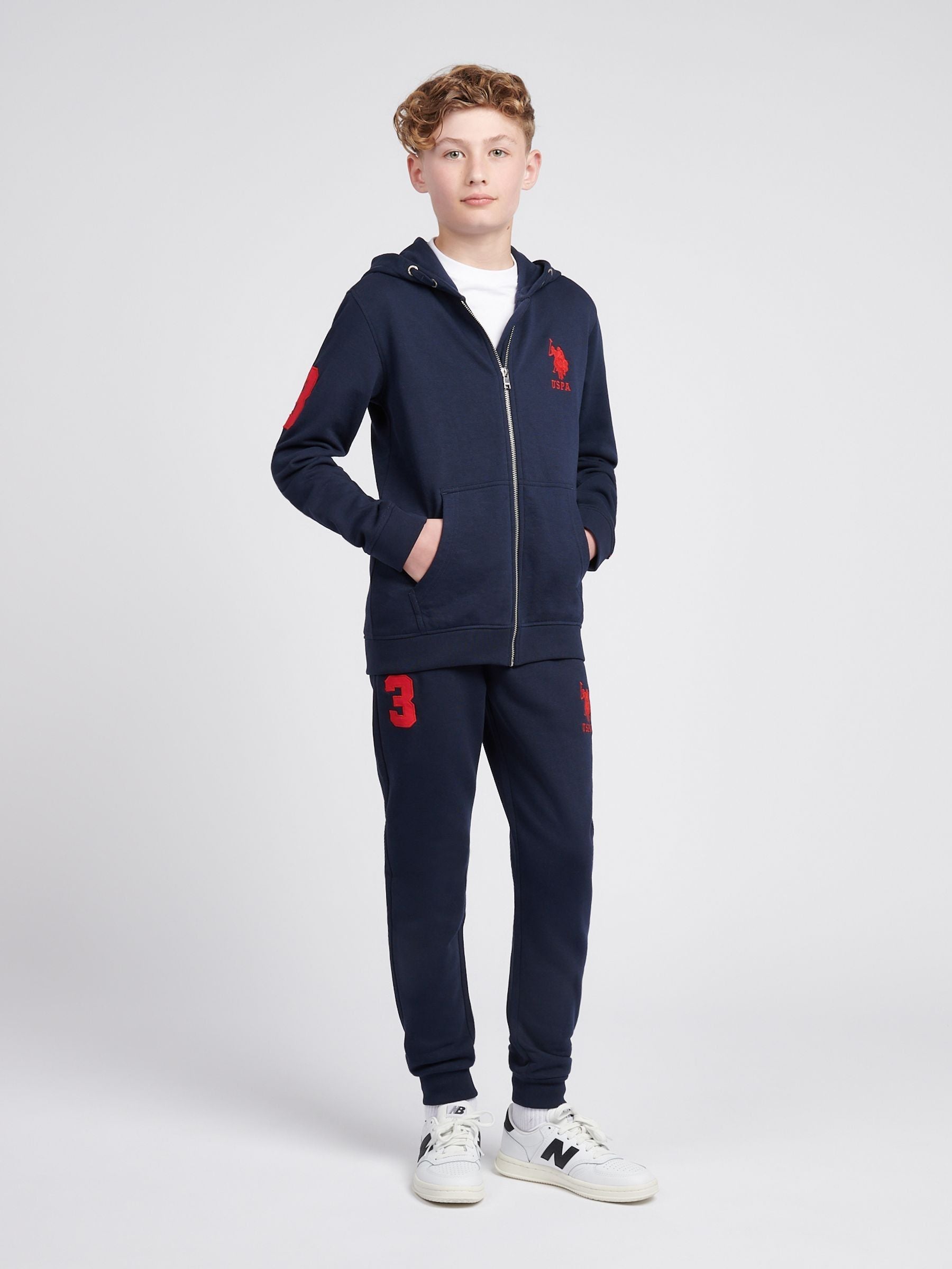 Dsiney Kidz - U.S. Polo Assn. Blue Boys Player 3 Zip Hoodie image 3
