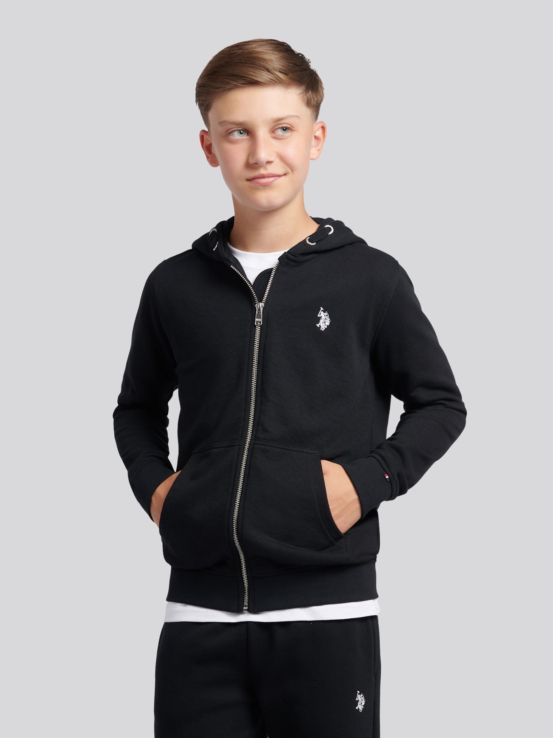 Dsiney Kidz - U.S. Polo Assn. Black Double Horsemen Zip Hoodie image 1