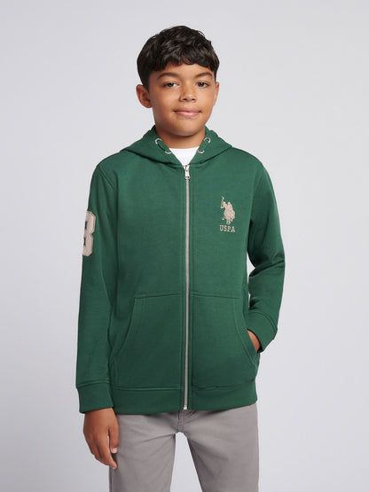 Dsiney Kidz - U.S. Polo Assn. Green Boys Player 3 Zip Hoodie image 1