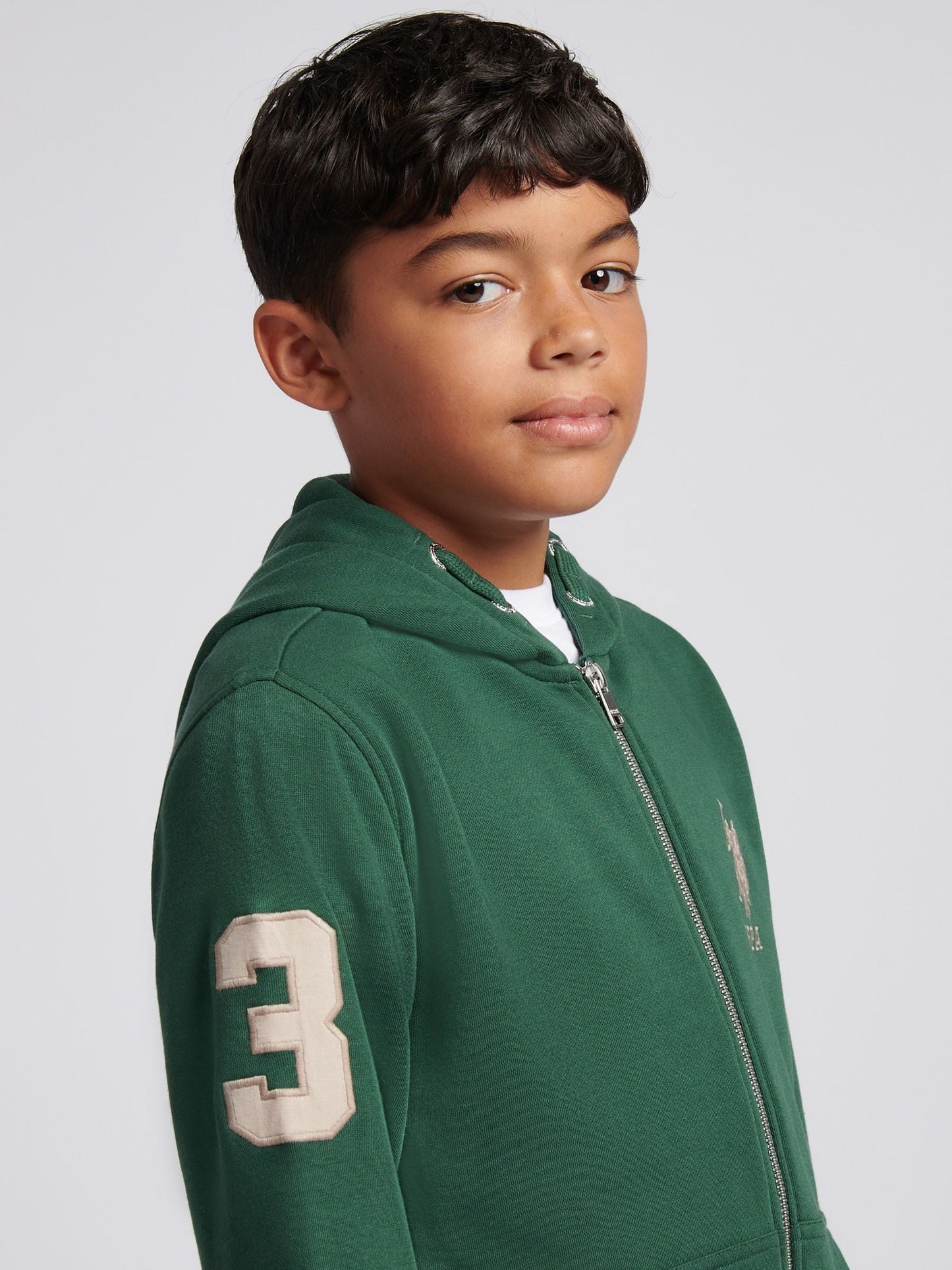 Dsiney Kidz - U.S. Polo Assn. Green Boys Player 3 Zip Hoodie image 4