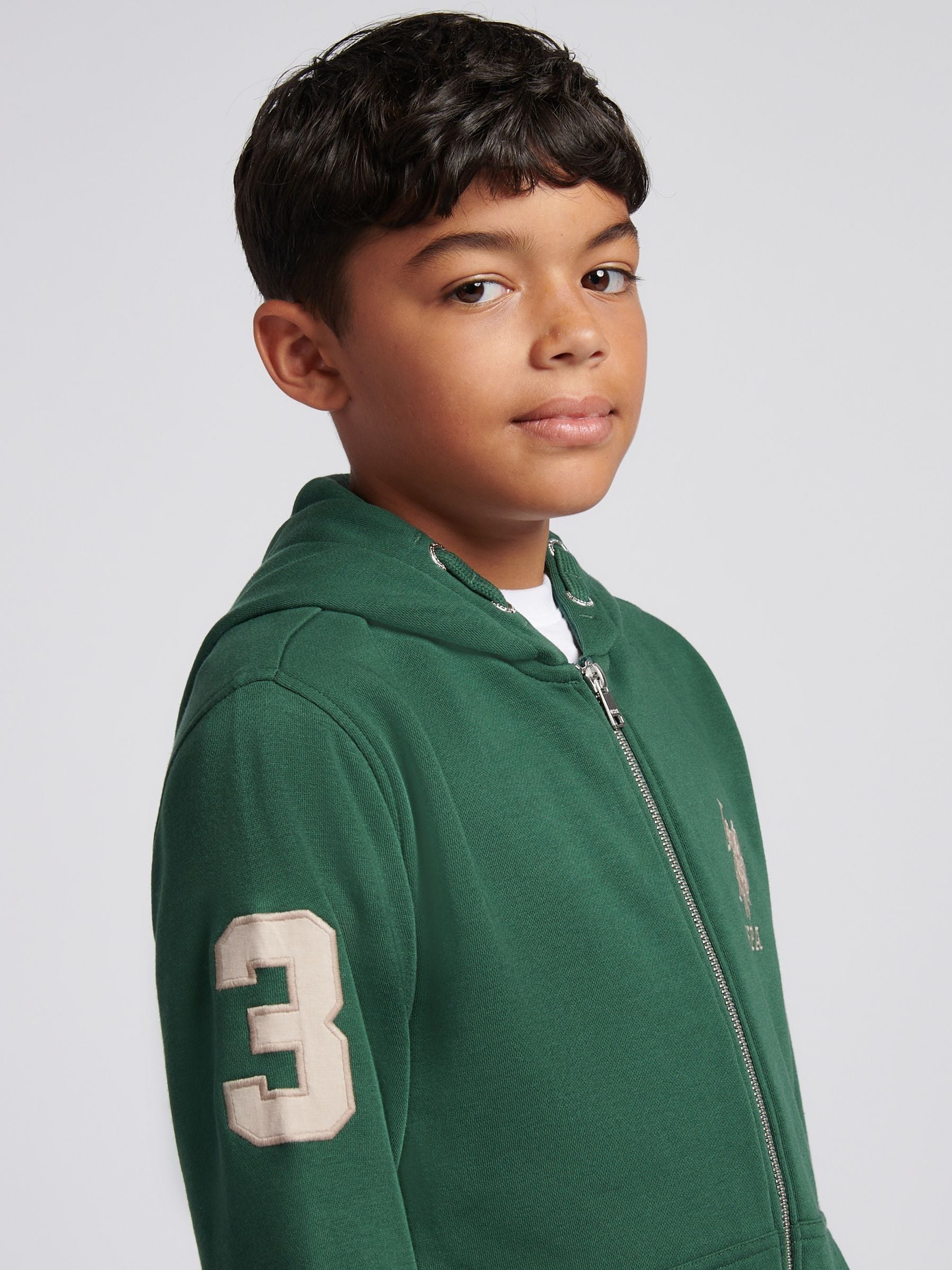 Dsiney Kidz - U.S. Polo Assn. Green Boys Player 3 Zip Hoodie image 4