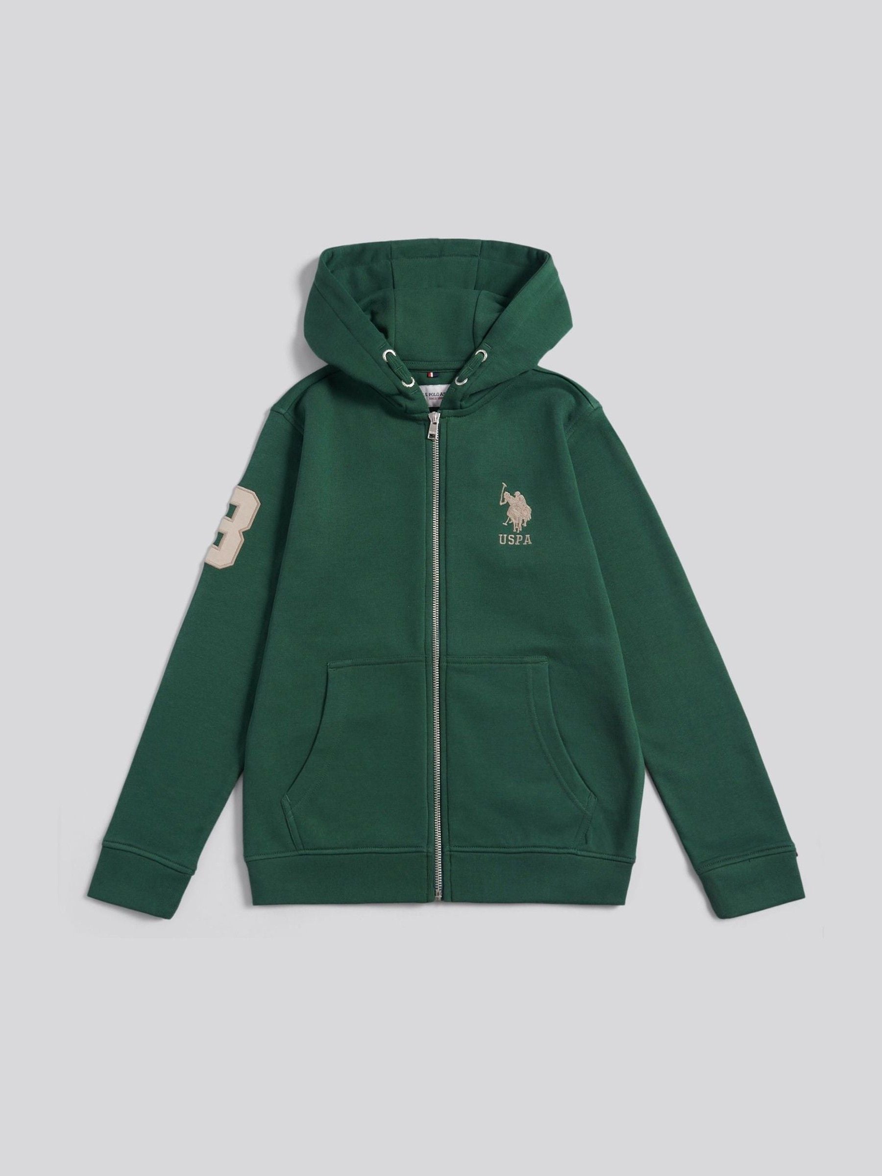 Dsiney Kidz - U.S. Polo Assn. Green Boys Player 3 Zip Hoodie image 7