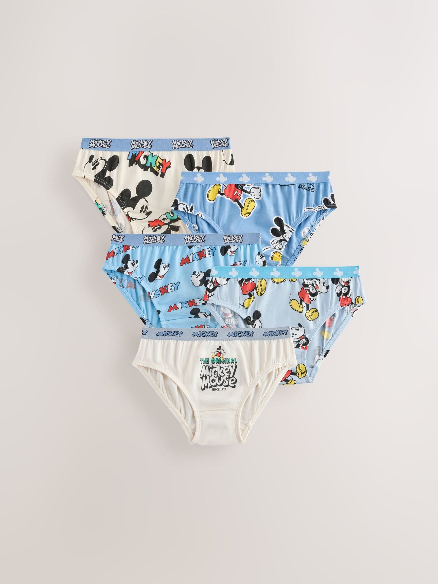 Dsiney Kidz - Blue/White Mickey Mouse Briefs 5 Pack (2-10yrs) image 1