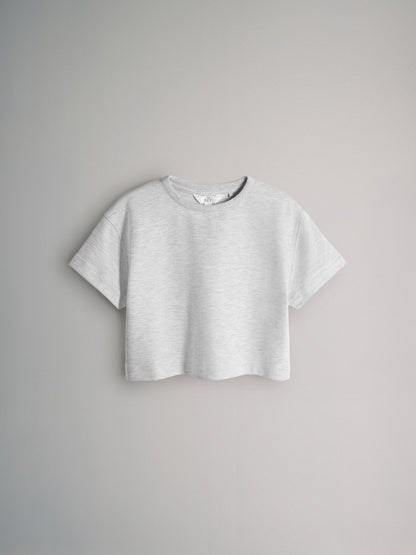 Dsiney Kidz - The Set Interlock Cropped Short Sleeve T-Shirt and Wide Leg Joggers Set Grey image 2