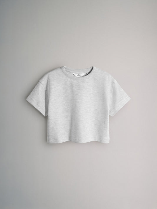 Dsiney Kidz - The Set Interlock Cropped Short Sleeve T-Shirt and Wide Leg Joggers Set Grey image 2