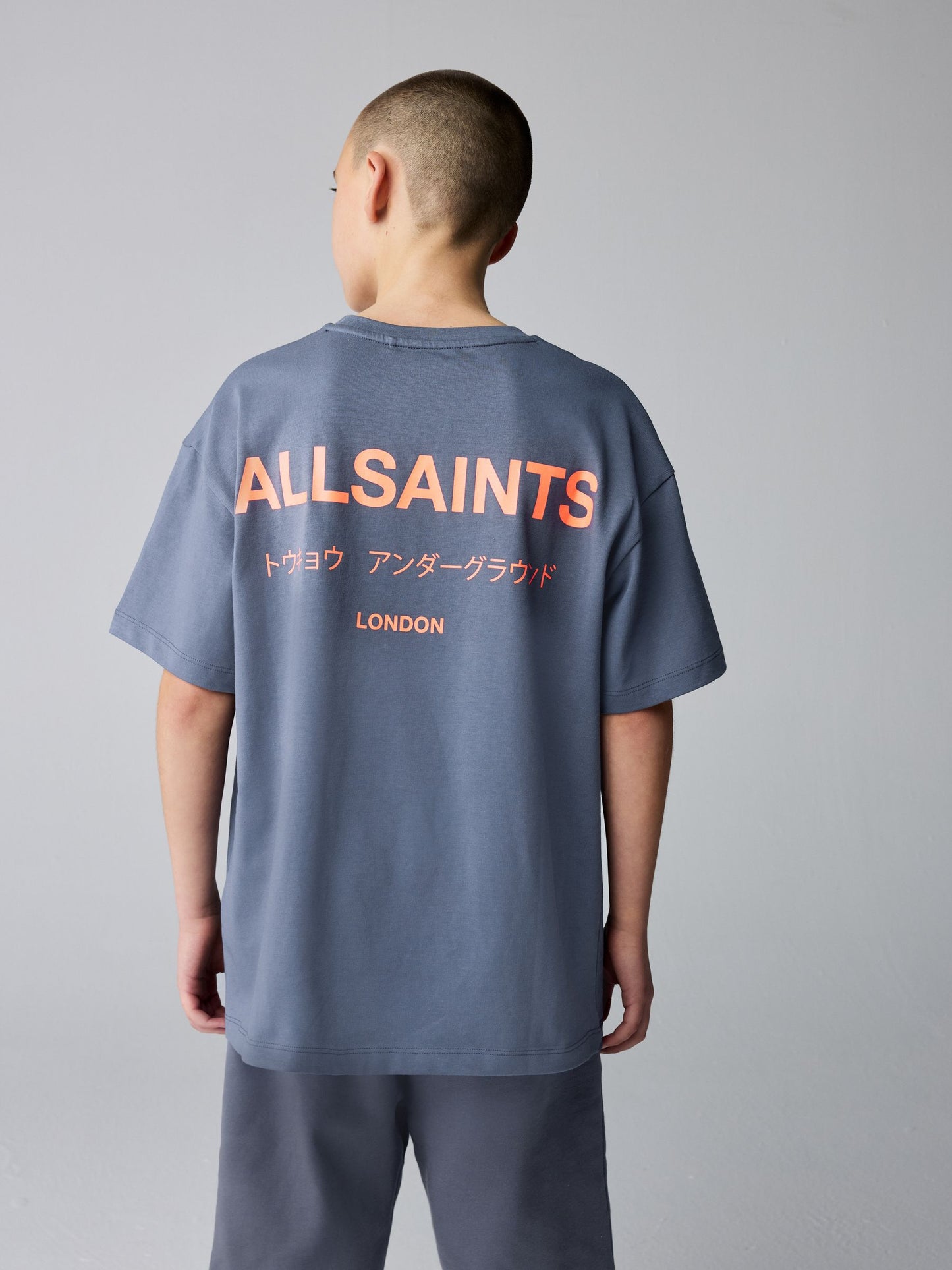 Dsiney Kidz - smALLSAINTS Mid Blue Oversized Underground Crew Neck Cotton T-Shirt image 2