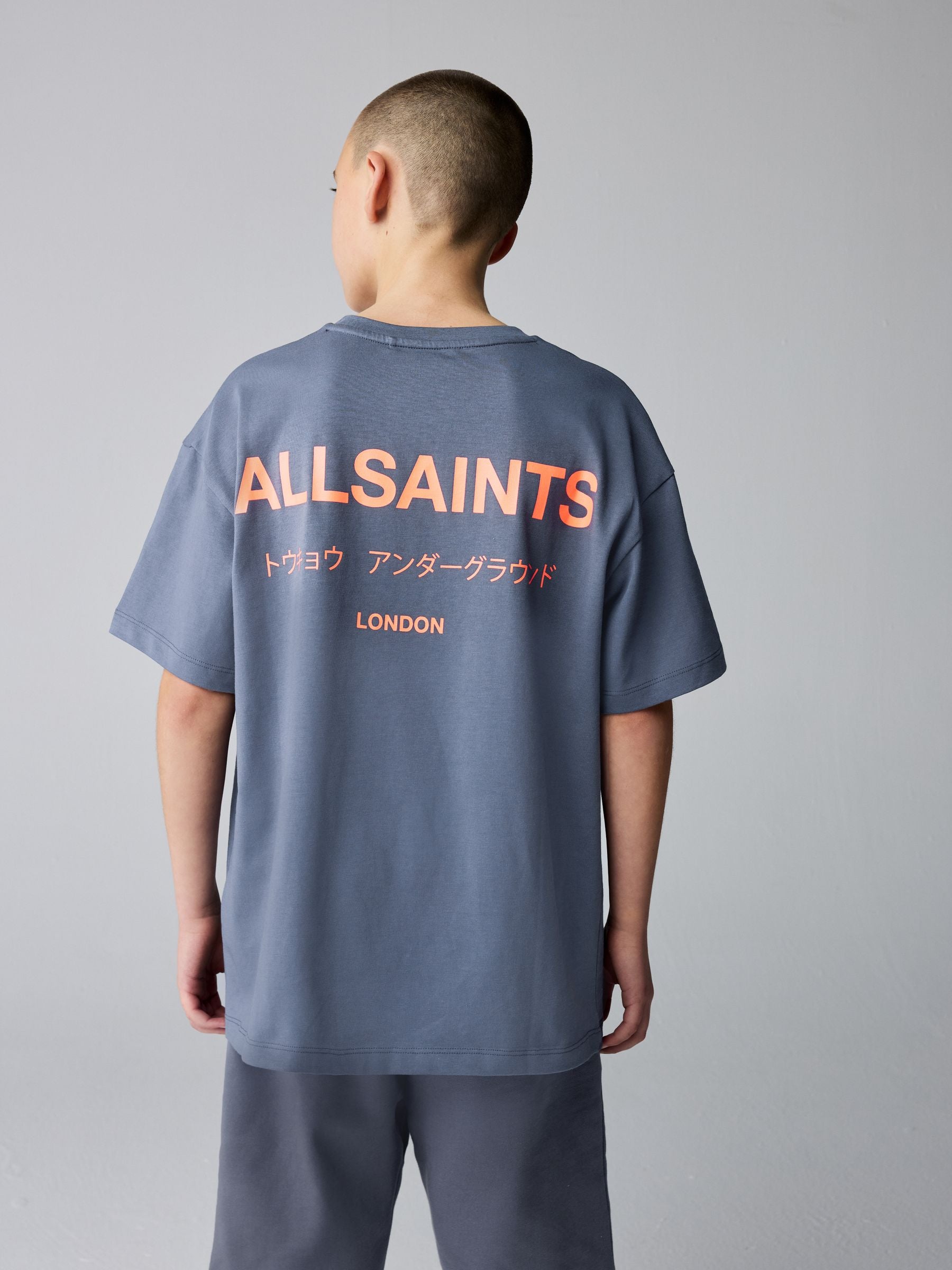Dsiney Kidz - smALLSAINTS Mid Blue Oversized Underground Crew Neck Cotton T-Shirt image 2