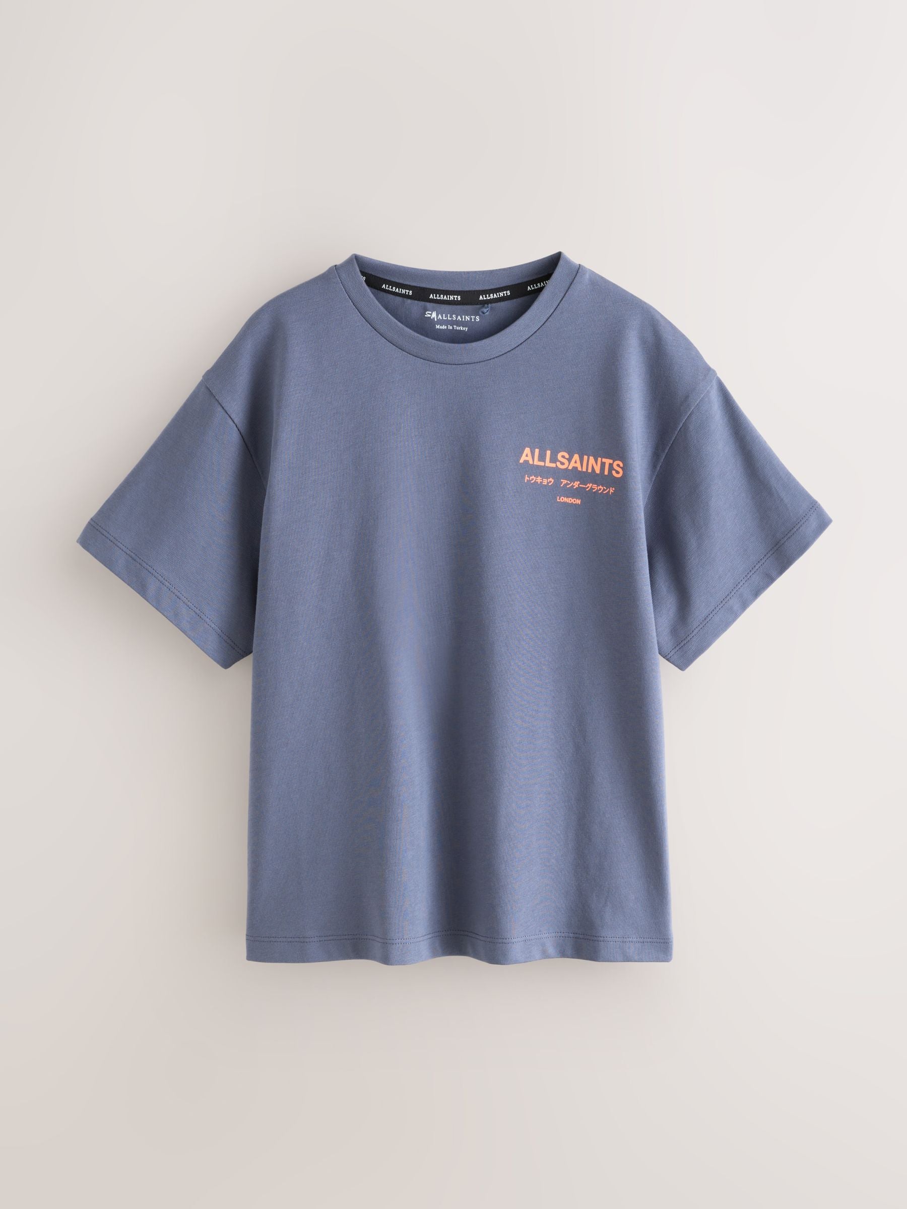 Dsiney Kidz - smALLSAINTS Mid Blue Oversized Underground Crew Neck Cotton T-Shirt image 4