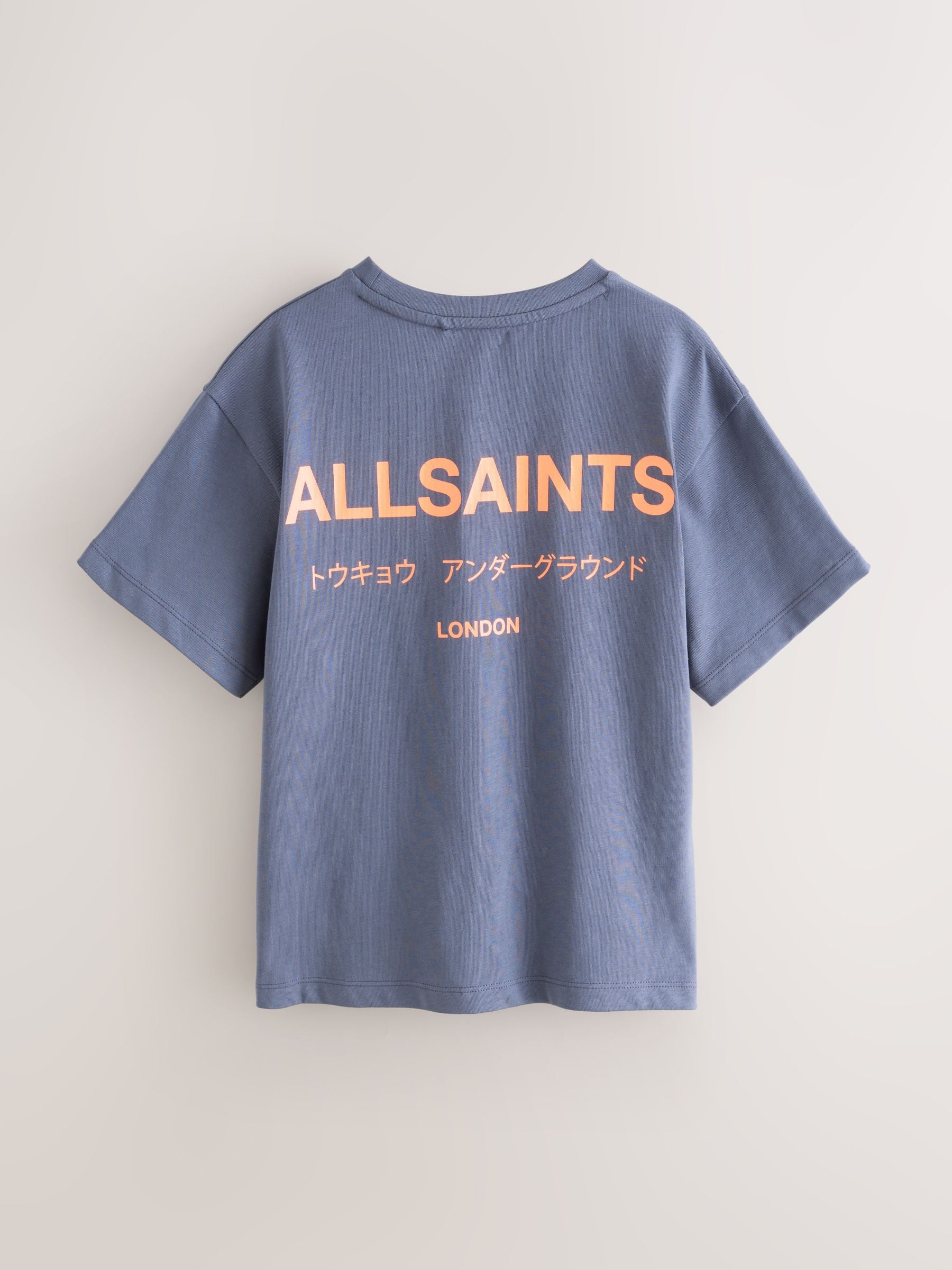Dsiney Kidz - smALLSAINTS Mid Blue Oversized Underground Crew Neck Cotton T-Shirt image 5