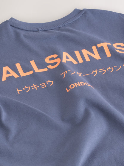 Dsiney Kidz - smALLSAINTS Mid Blue Oversized Underground Crew Neck Cotton T-Shirt image 7