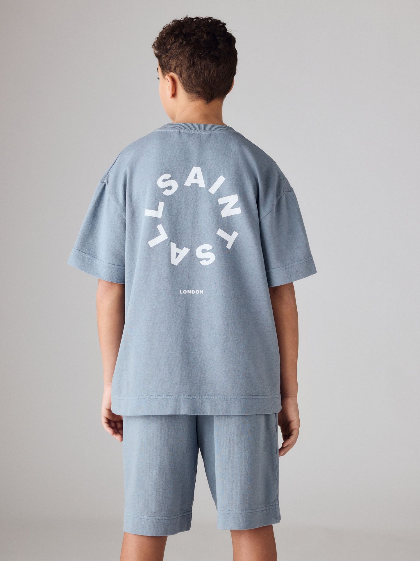 Dsiney Kidz - smALLSAINTS Blue Tierra T-Shirt and Sweat Shorts Set image 2