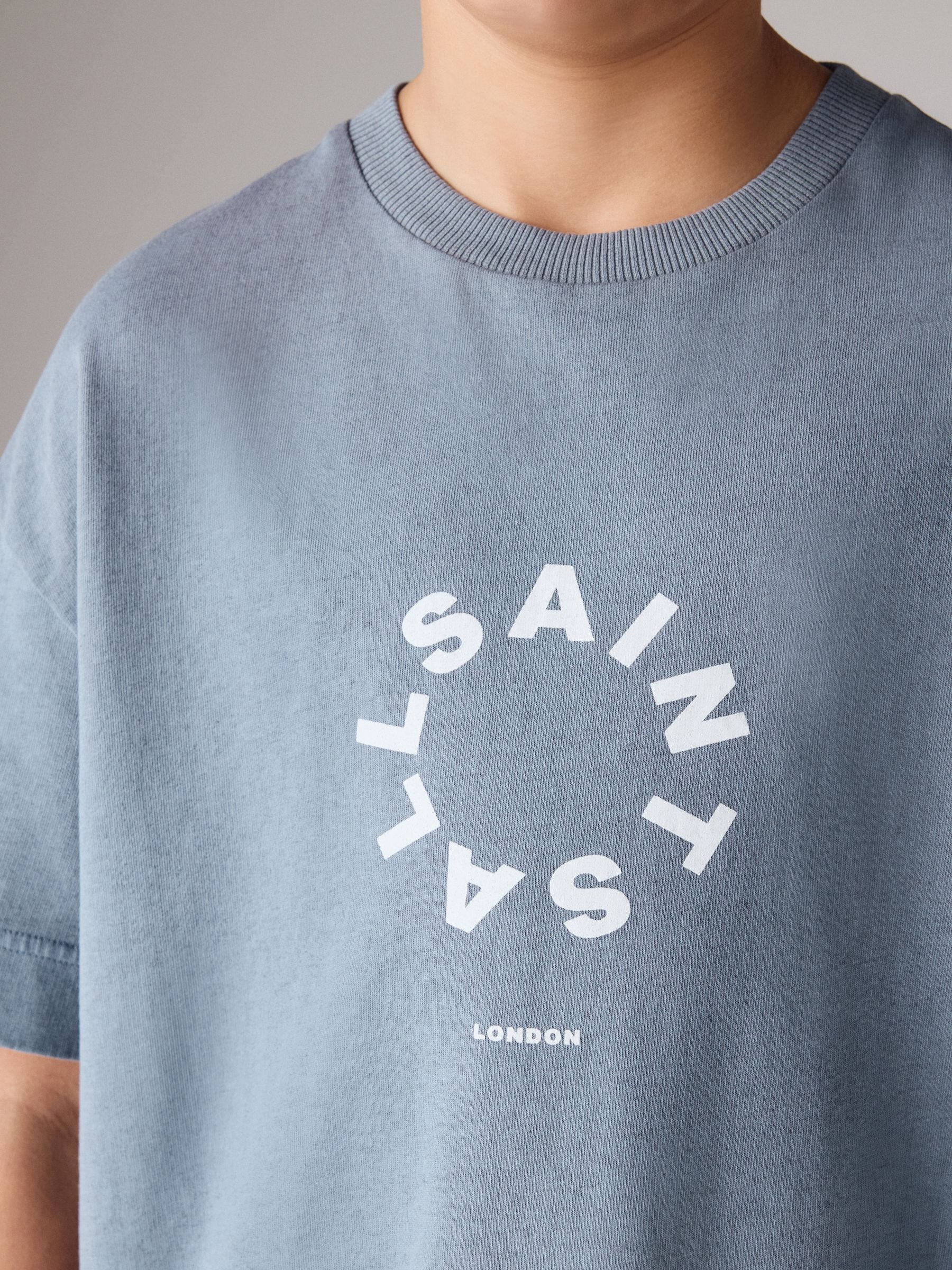 Dsiney Kidz - smALLSAINTS Blue Tierra T-Shirt and Sweat Shorts Set image 5