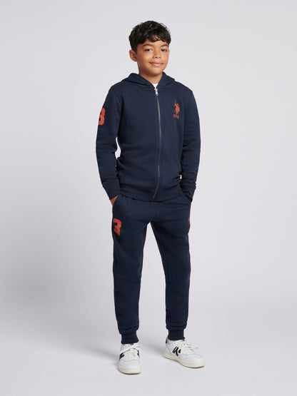 Dsiney Kidz - U.S. Polo Assn. Navy Blue Boys Player 3 Zip Hoodie and Joggers Set image 1