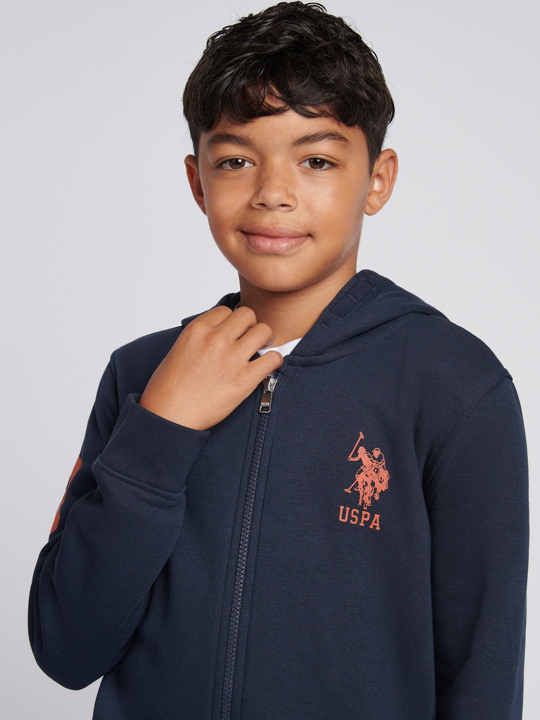 Dsiney Kidz - U.S. Polo Assn. Navy Blue Boys Player 3 Zip Hoodie and Joggers Set image 5