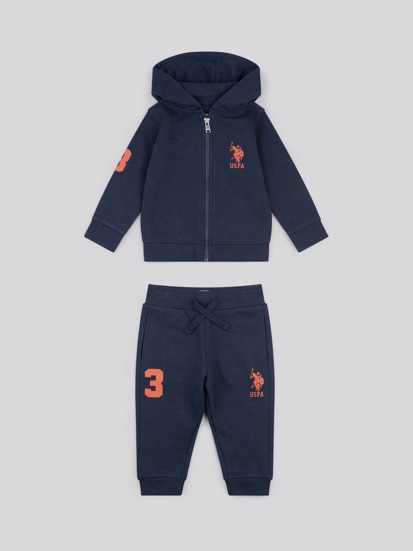 Dsiney Kidz - U.S. Polo Assn. Navy Blue Boys Player 3 Zip Hoodie and Joggers Set image 7