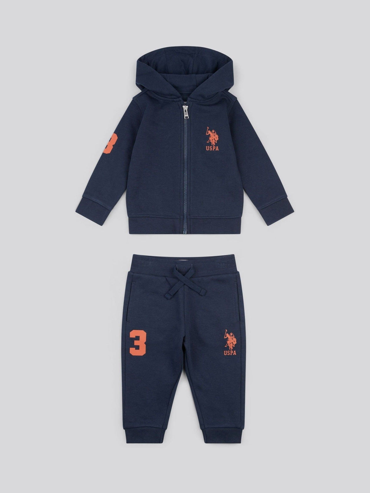 Dsiney Kidz - U.S. Polo Assn. Navy Blue Boys Player 3 Zip Hoodie and Joggers Set image 7