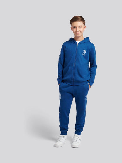 Dsiney Kidz - U.S. Polo Assn. Blue Boys Player 3 Zip Hoodie and Joggers Set image 1