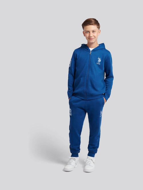 Dsiney Kidz - U.S. Polo Assn. Blue Boys Player 3 Zip Hoodie and Joggers Set image 1