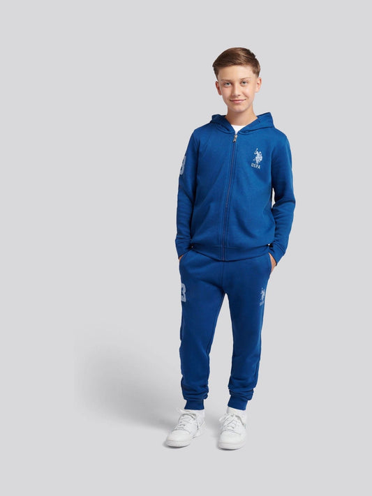 Dsiney Kidz - U.S. Polo Assn. Blue Boys Player 3 Zip Hoodie and Joggers Set image 1