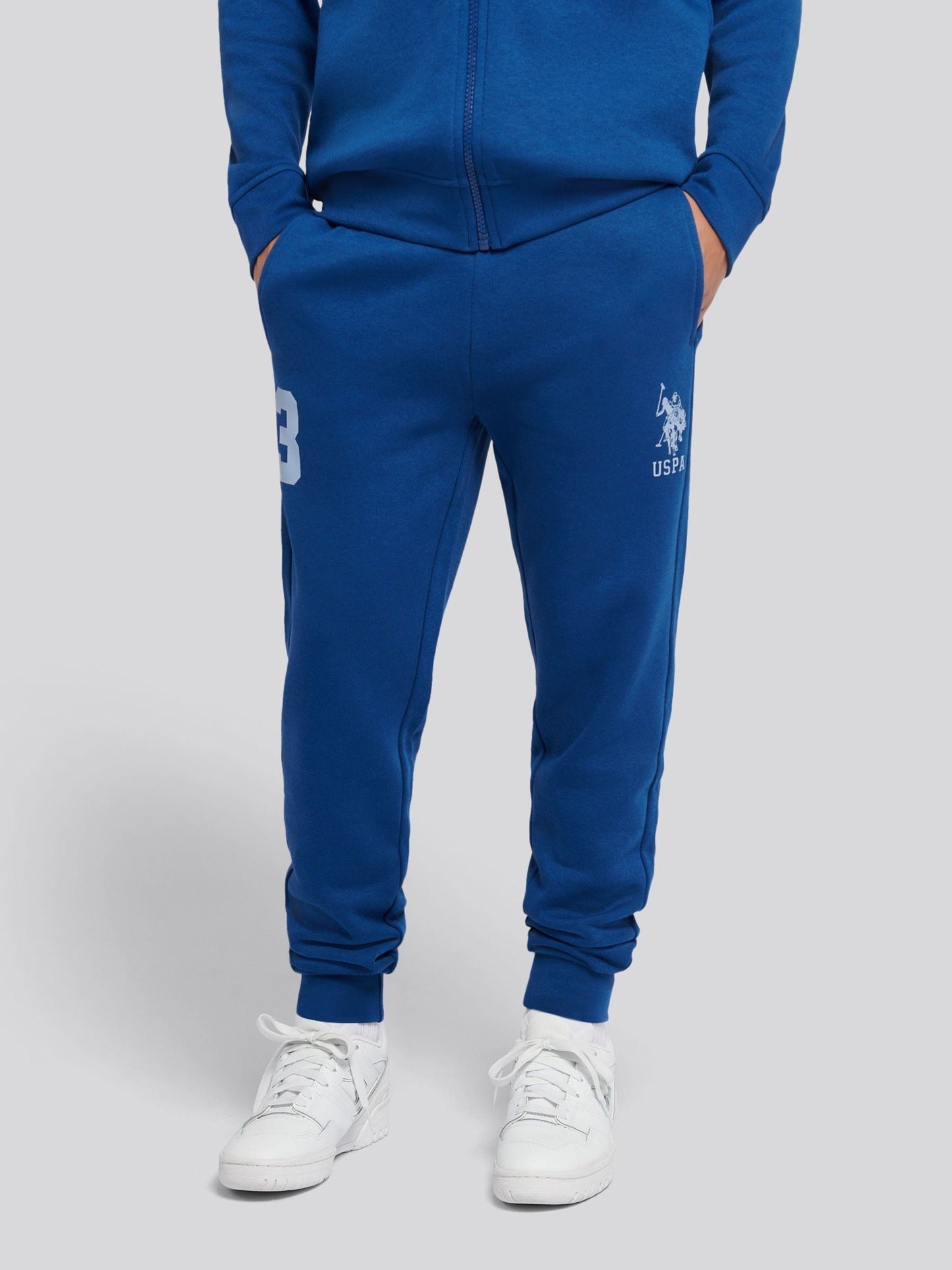 Dsiney Kidz - U.S. Polo Assn. Blue Boys Player 3 Zip Hoodie and Joggers Set image 5