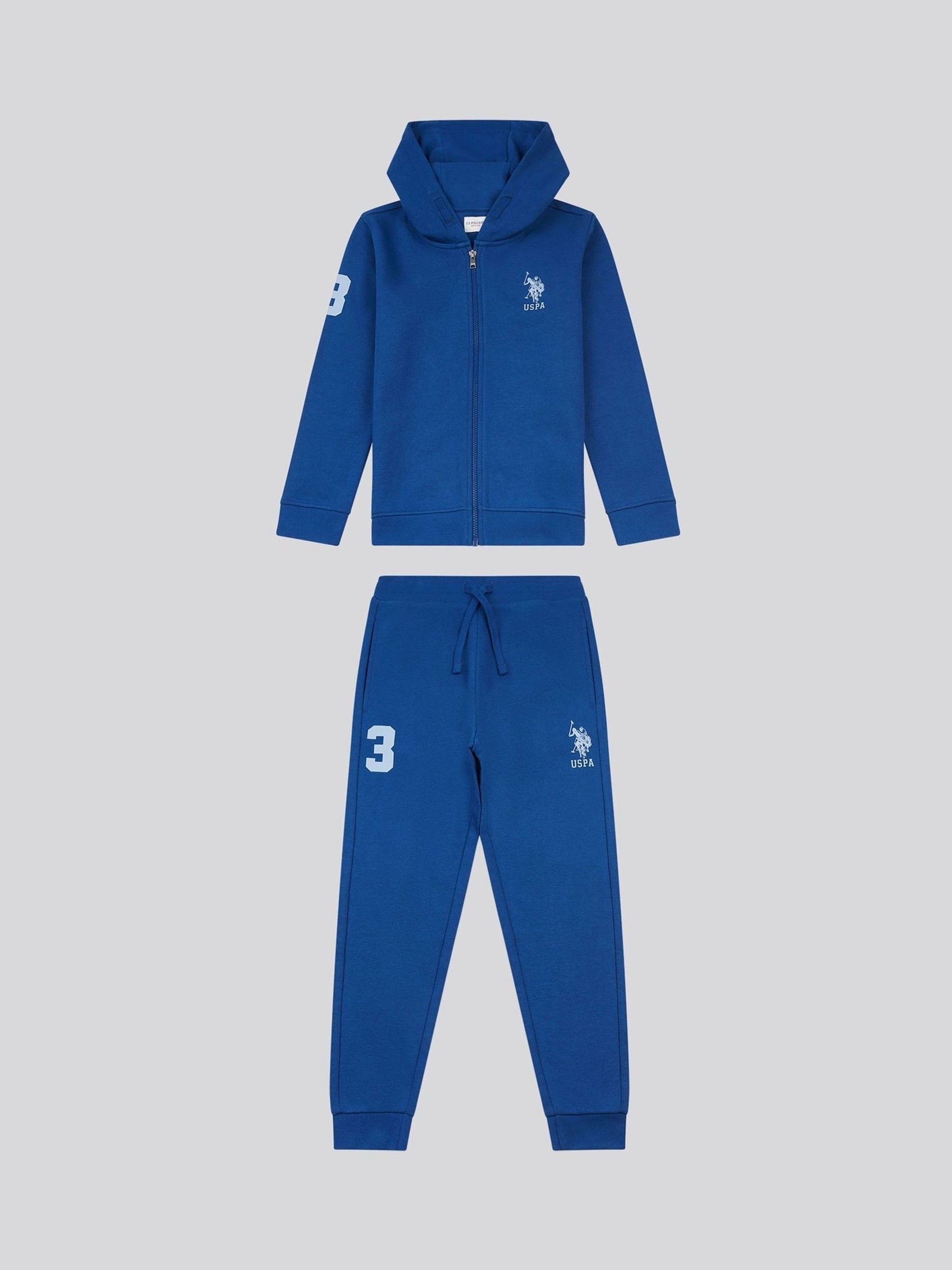 Dsiney Kidz - U.S. Polo Assn. Blue Boys Player 3 Zip Hoodie and Joggers Set image 7