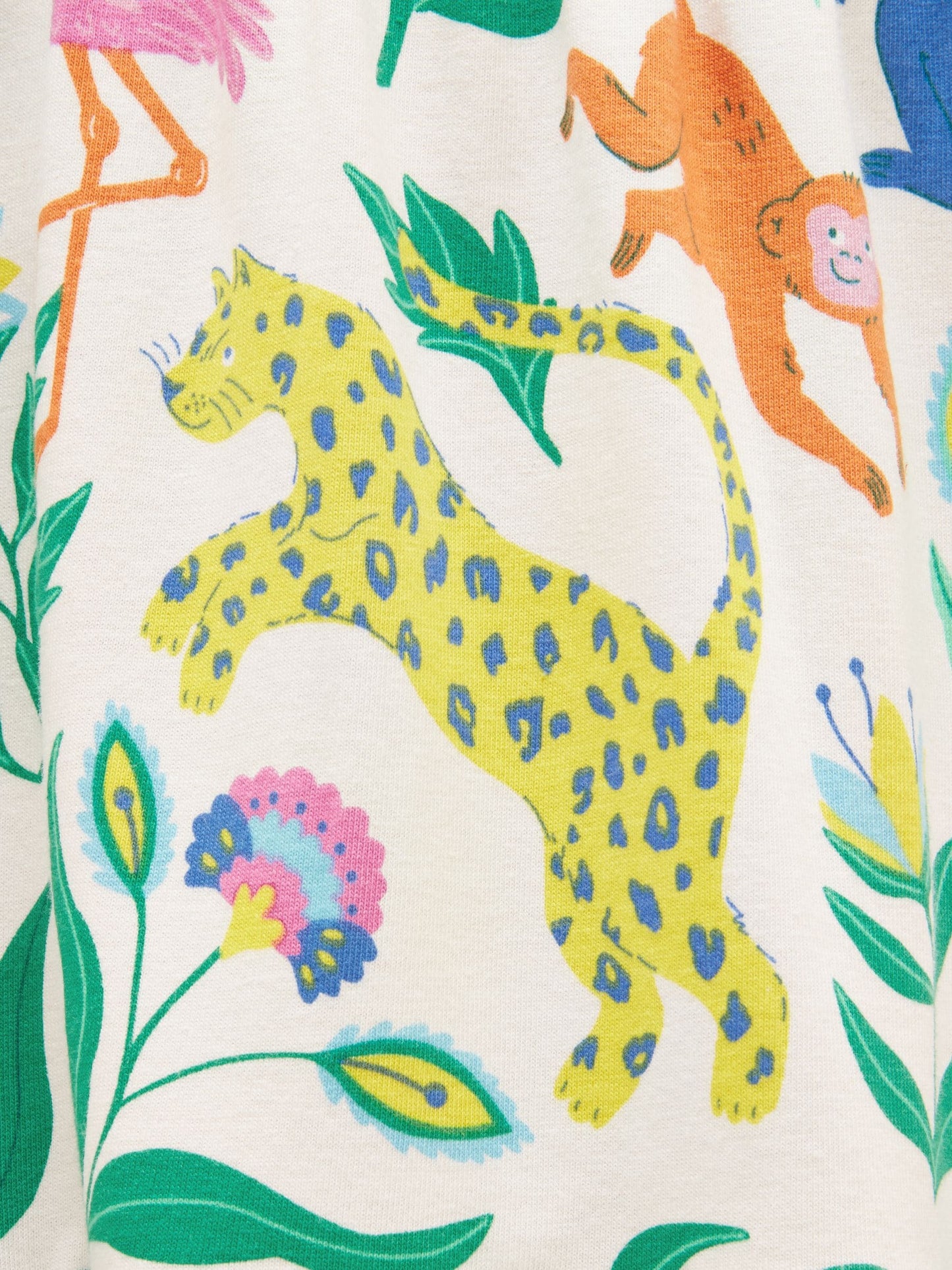 Joules Girls' Nellie Jungle Print Short Sleeve Tiered Jersey Dress image 6