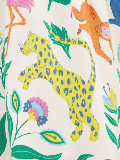 Joules Girls' Nellie Jungle Print Short Sleeve Tiered Jersey Dress image 6