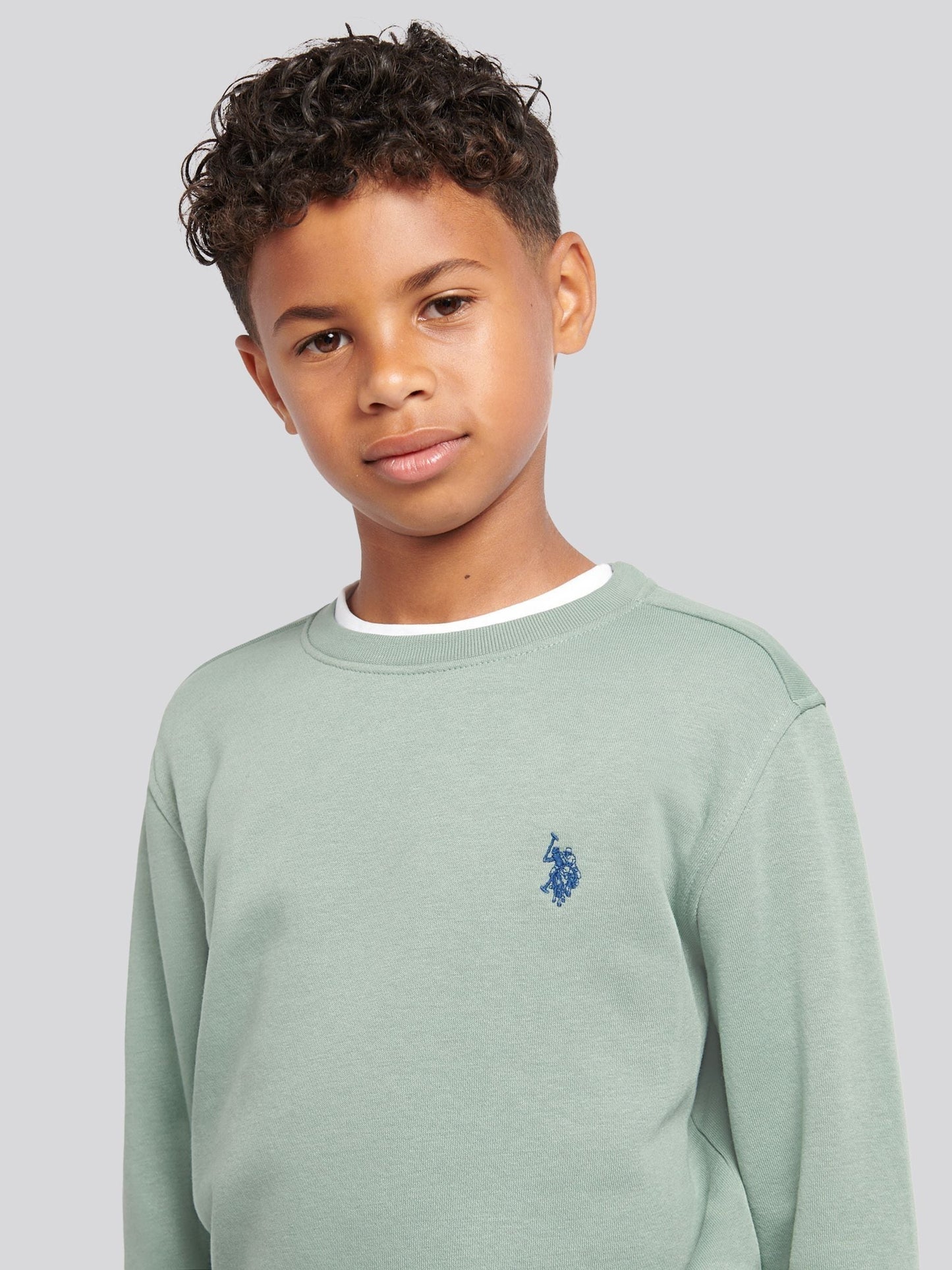 Dsiney Kidz - U.S. Polo Assn. Green Double Horsemen Crew Sweatshirt and Joggers Set image 4