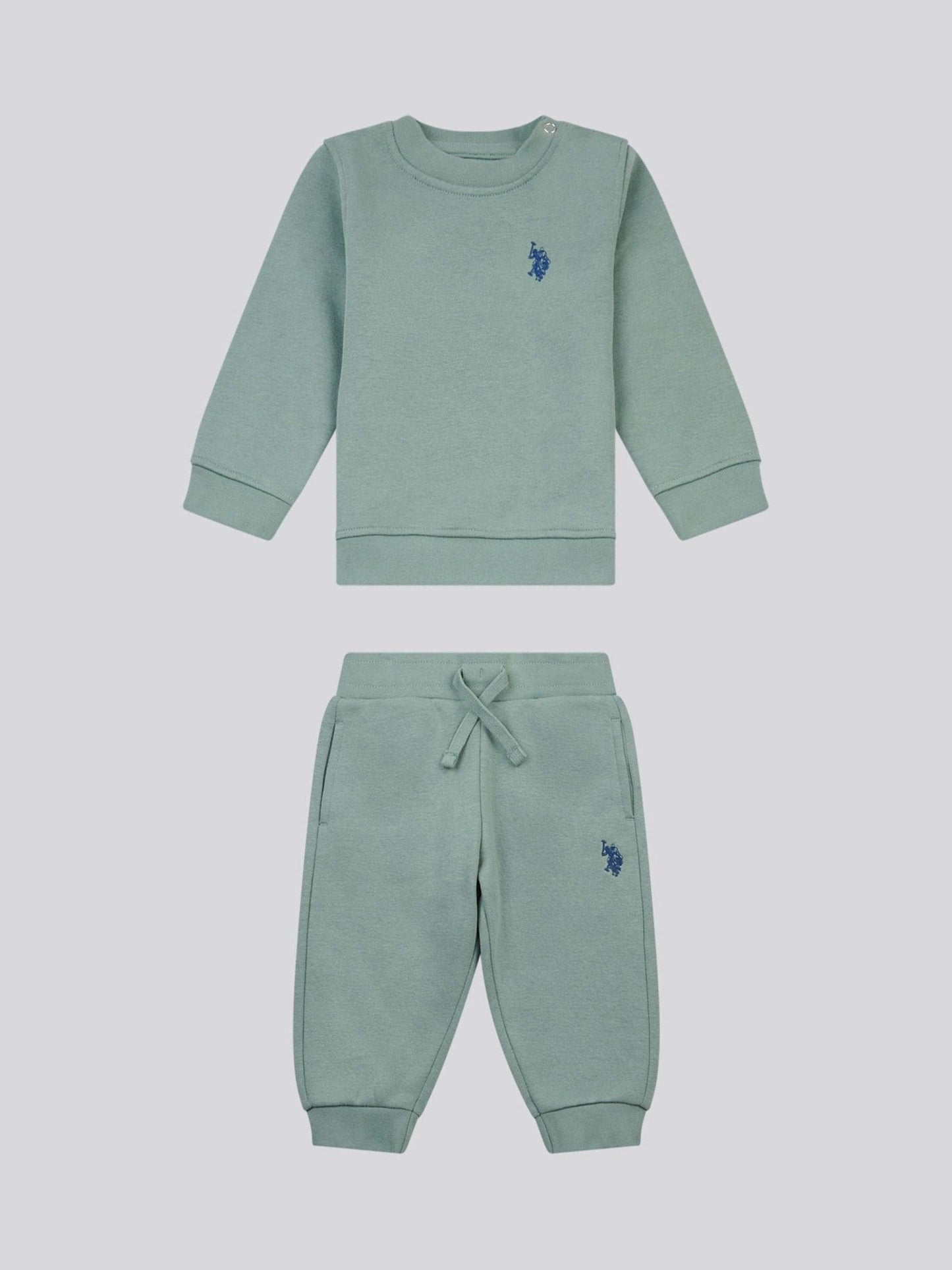 Dsiney Kidz - U.S. Polo Assn. Green Double Horsemen Crew Sweatshirt and Joggers Set image 7