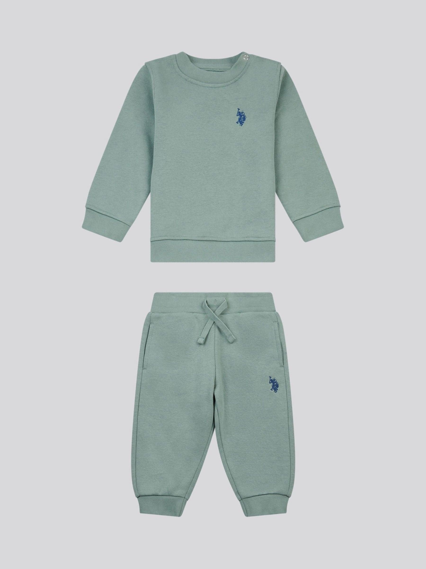 Dsiney Kidz - U.S. Polo Assn. Green Double Horsemen Crew Sweatshirt and Joggers Set image 7