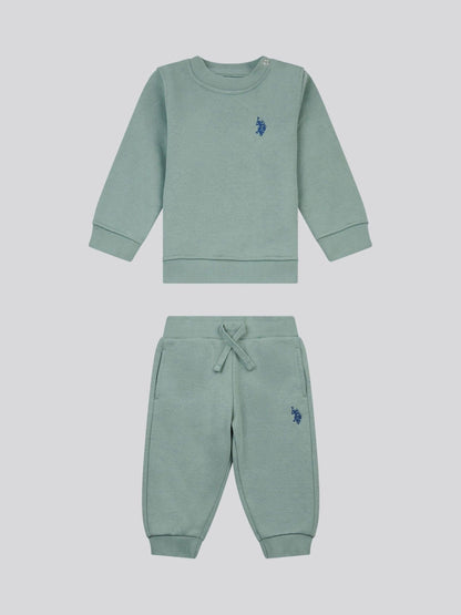 Dsiney Kidz - U.S. Polo Assn. Green Double Horsemen Crew Sweatshirt and Joggers Set image 7