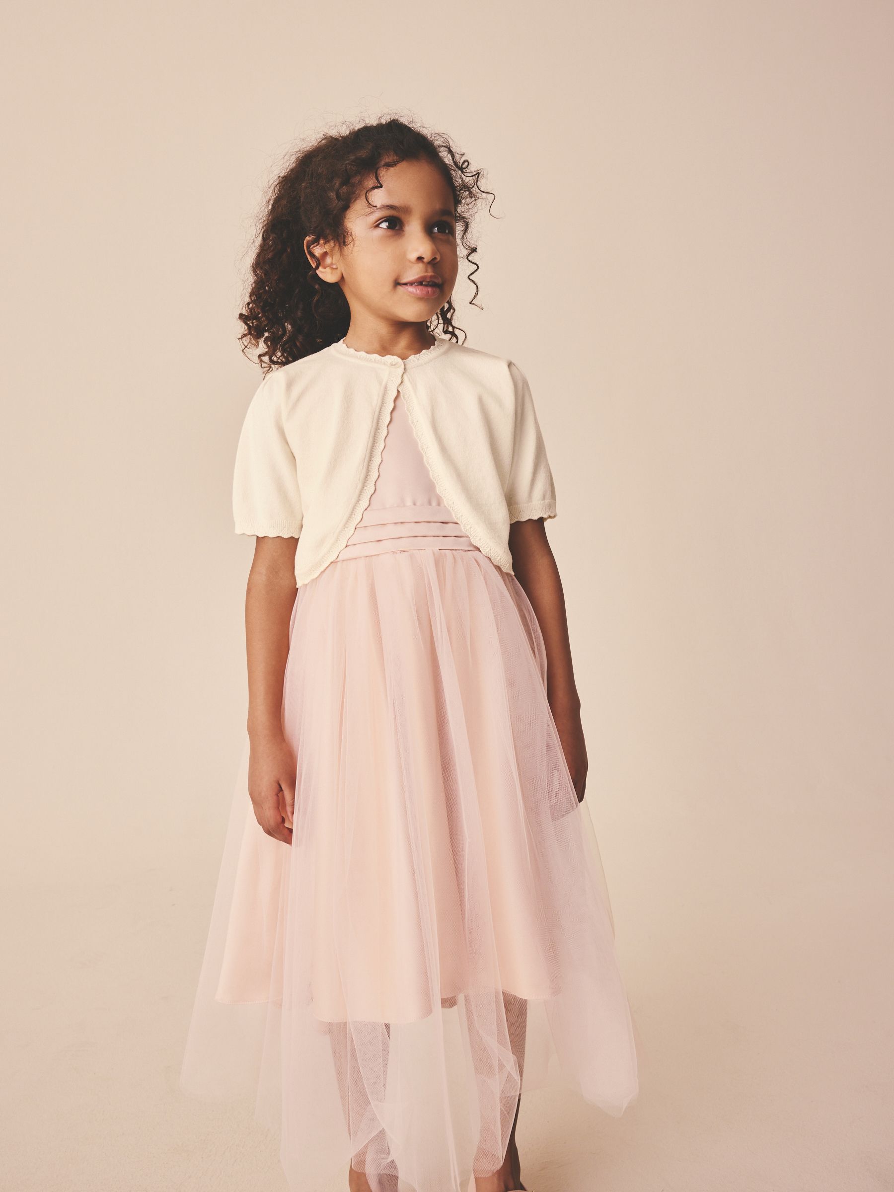 Dsiney Kidz - Ecru Occasion Bridesmaid Knitted Cardigan Shrug (3mths-16yrs) image 1