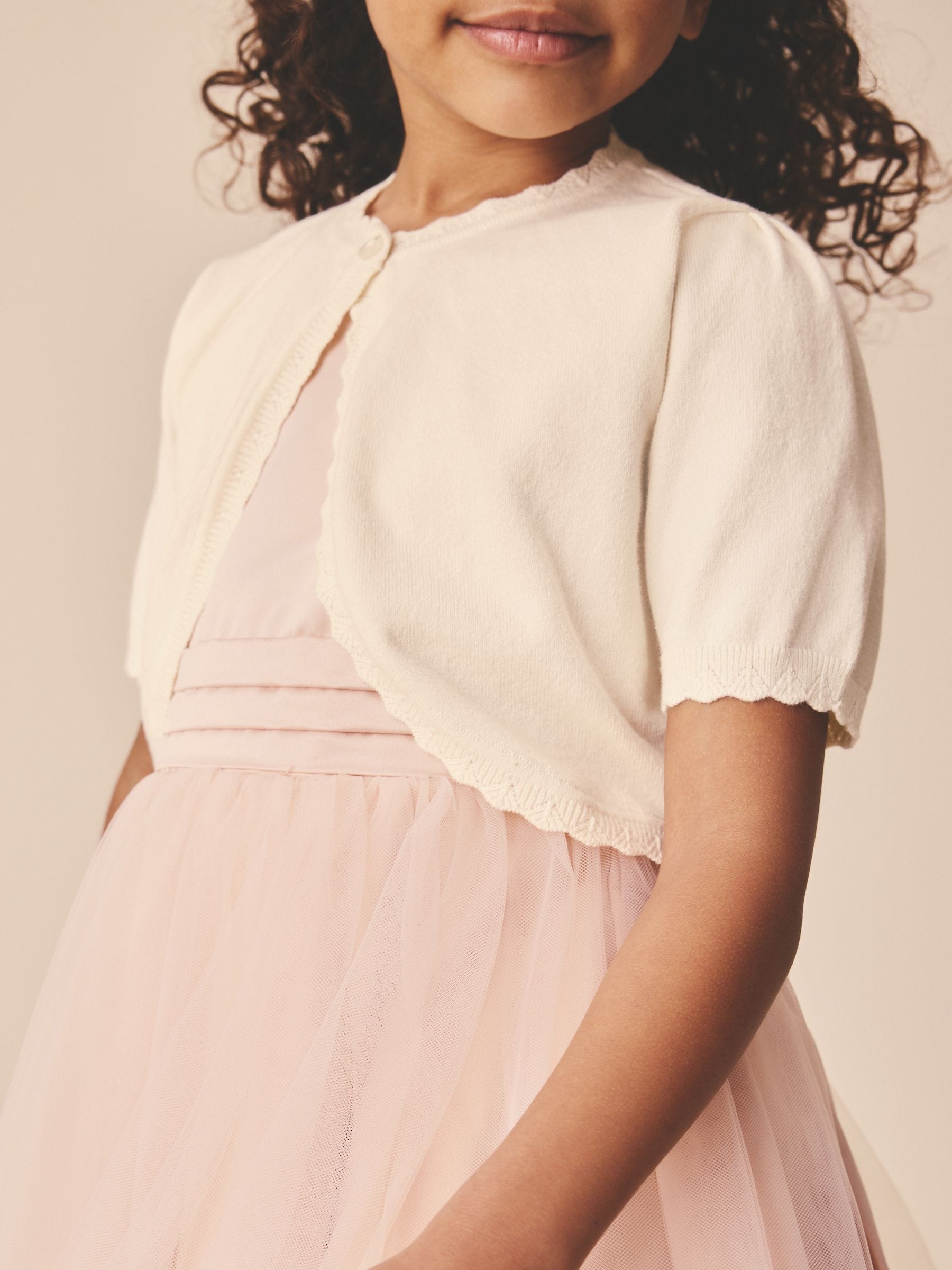 Dsiney Kidz - Ecru Occasion Bridesmaid Knitted Cardigan Shrug (3mths-16yrs) image 2
