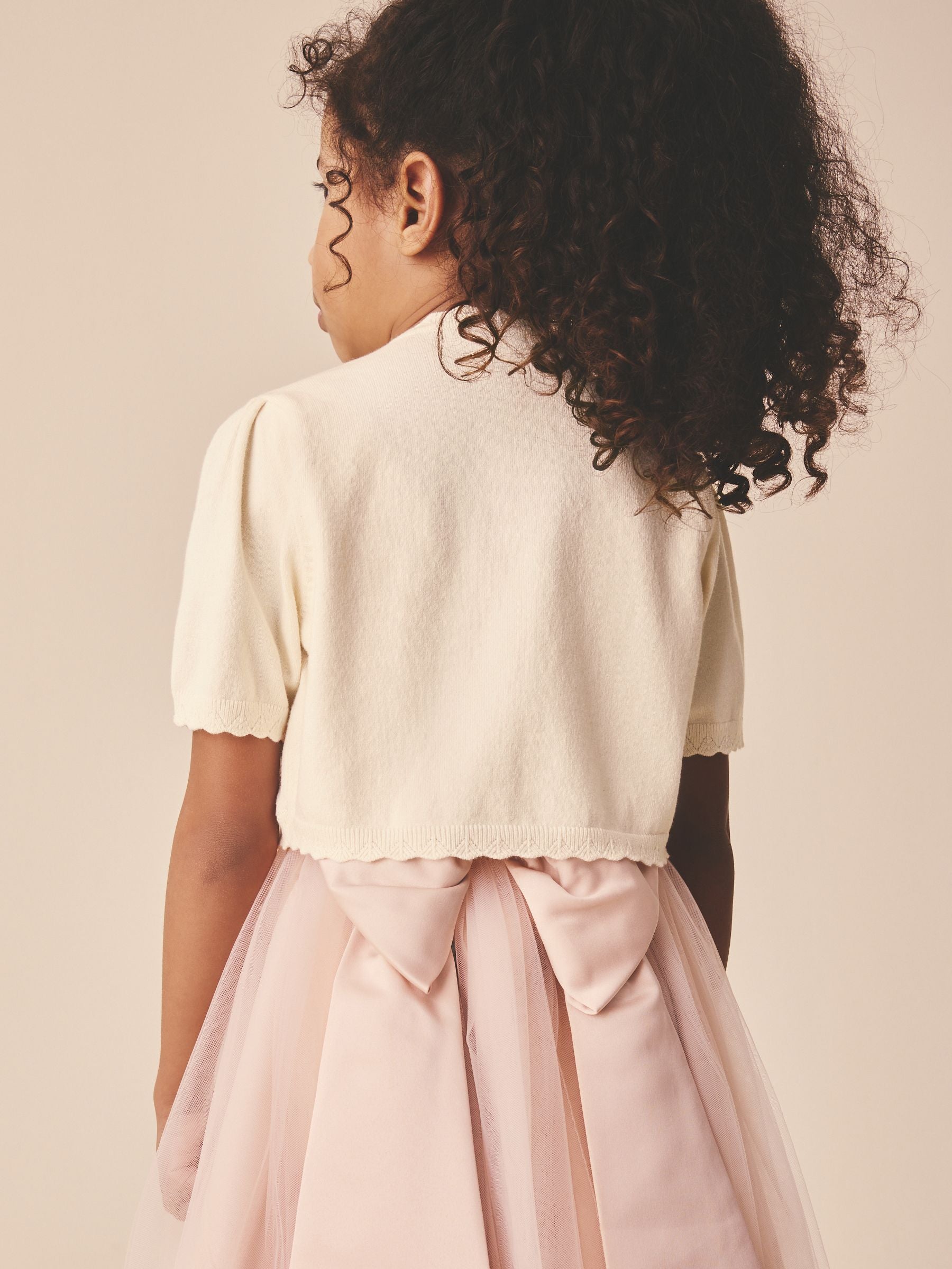 Dsiney Kidz - Ecru Occasion Bridesmaid Knitted Cardigan Shrug (3mths-16yrs) image 3