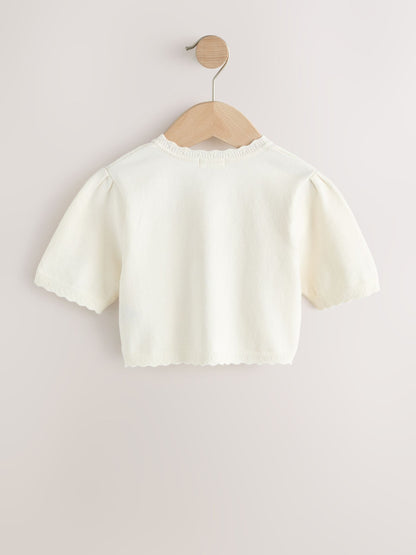 Dsiney Kidz - Ecru Occasion Bridesmaid Knitted Cardigan Shrug (3mths-16yrs) image 6