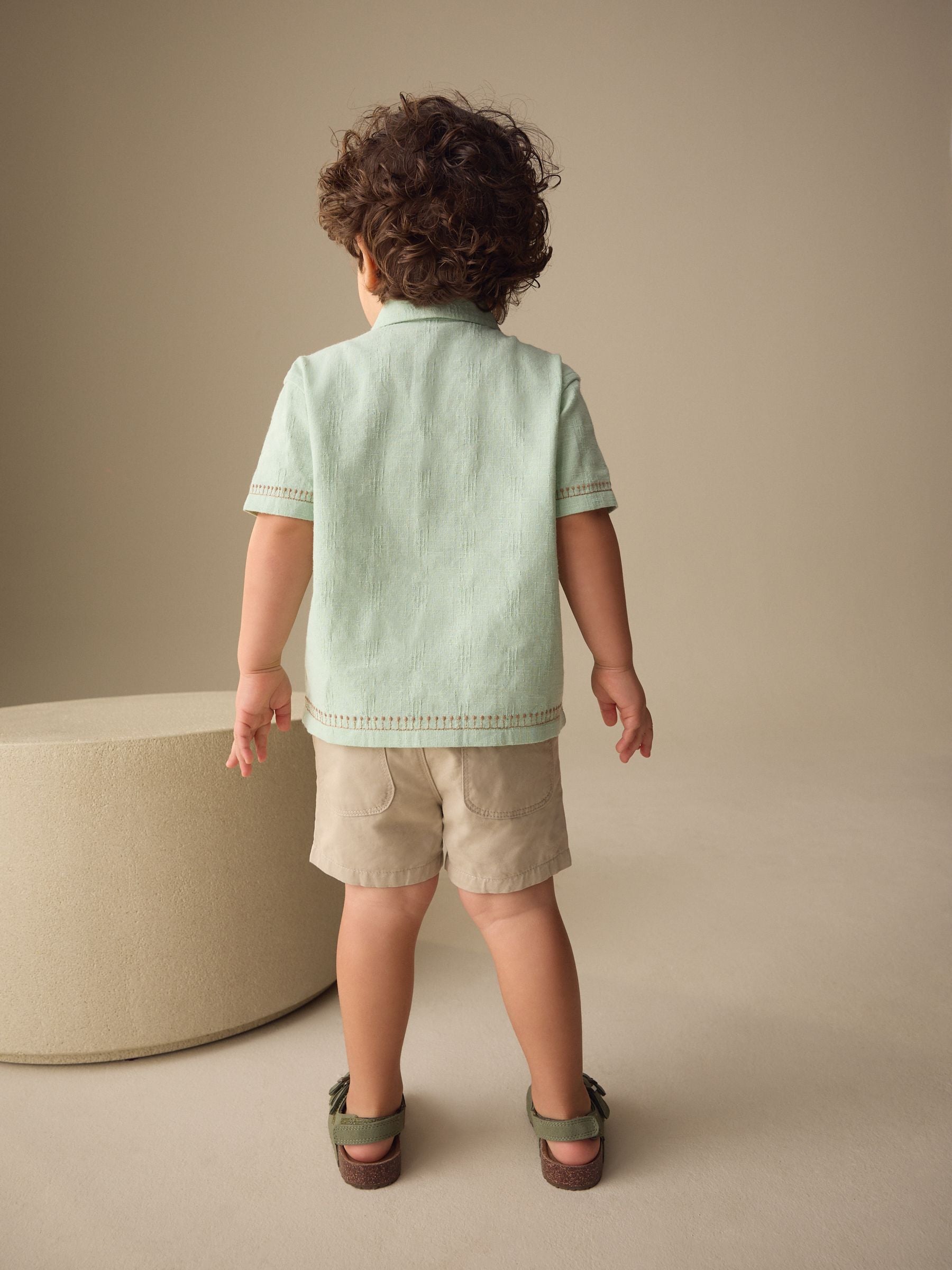 Dsiney Kidz - Mint Green Safari Embroidery Short Sleeve Shirt (3mths-7yrs) image 3