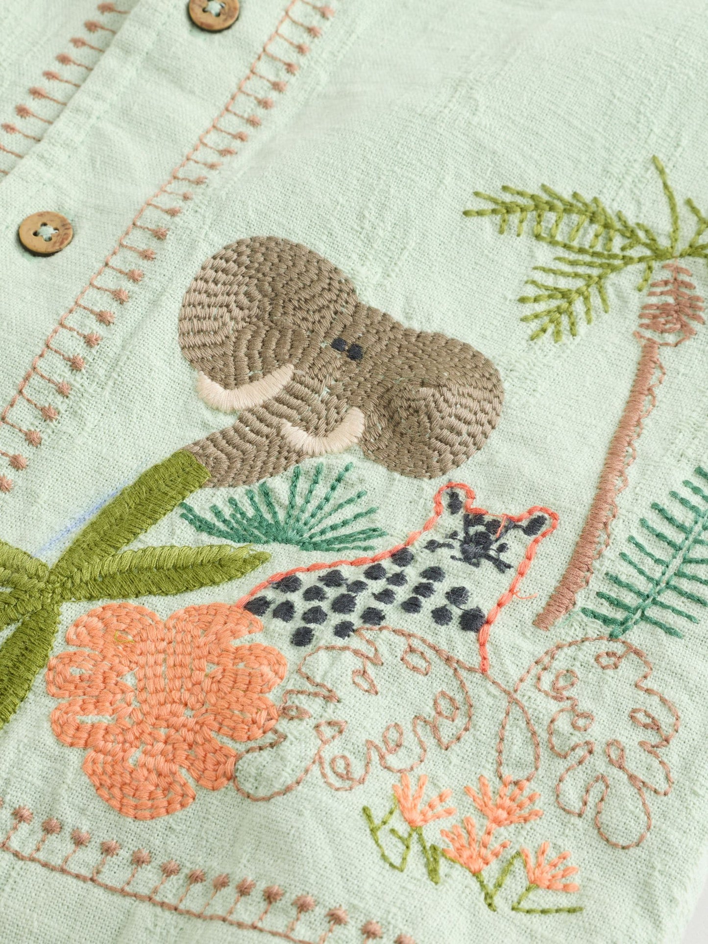 Dsiney Kidz - Mint Green Safari Embroidery Short Sleeve Shirt (3mths-7yrs) image 8