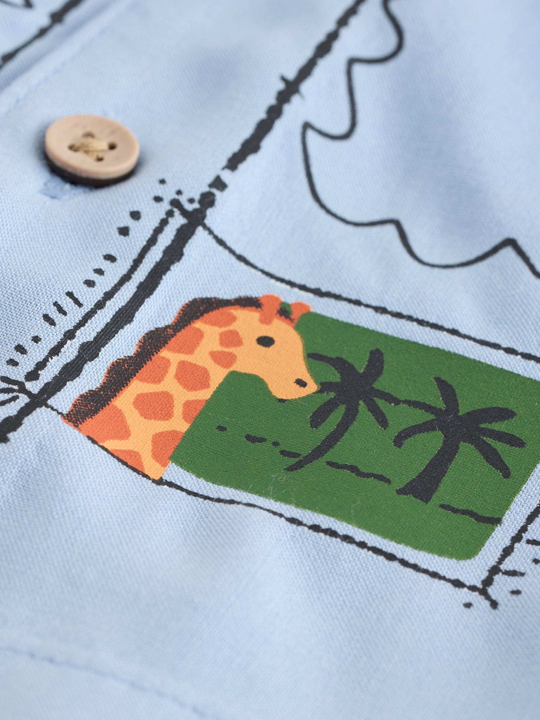 Dsiney Kidz - Blue Palm Print Short Sleeve Revere Collar Printed Shirt (3mths-7yrs) image 8
